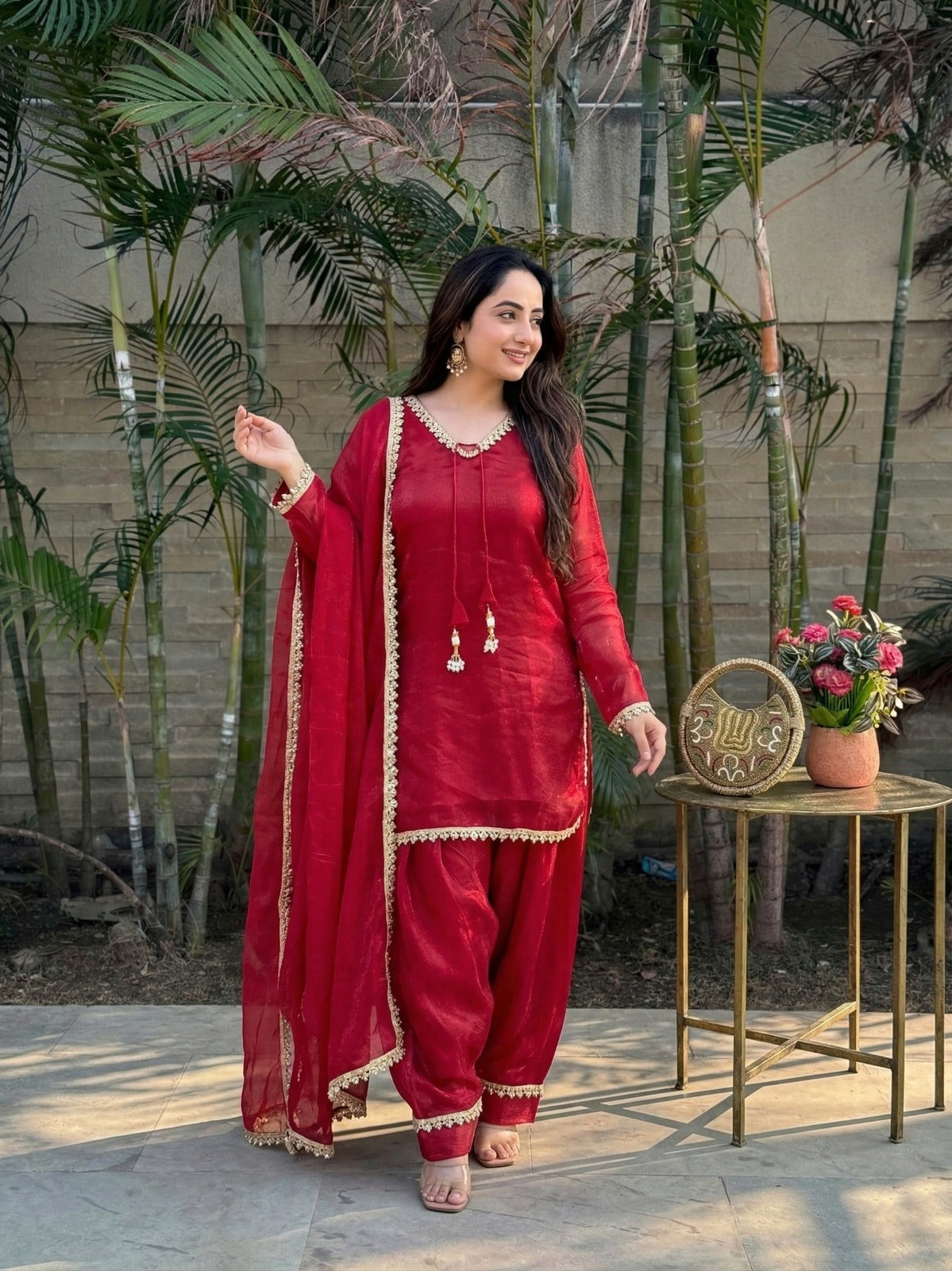 Fendi Satin Farshi Salwar Suit Set