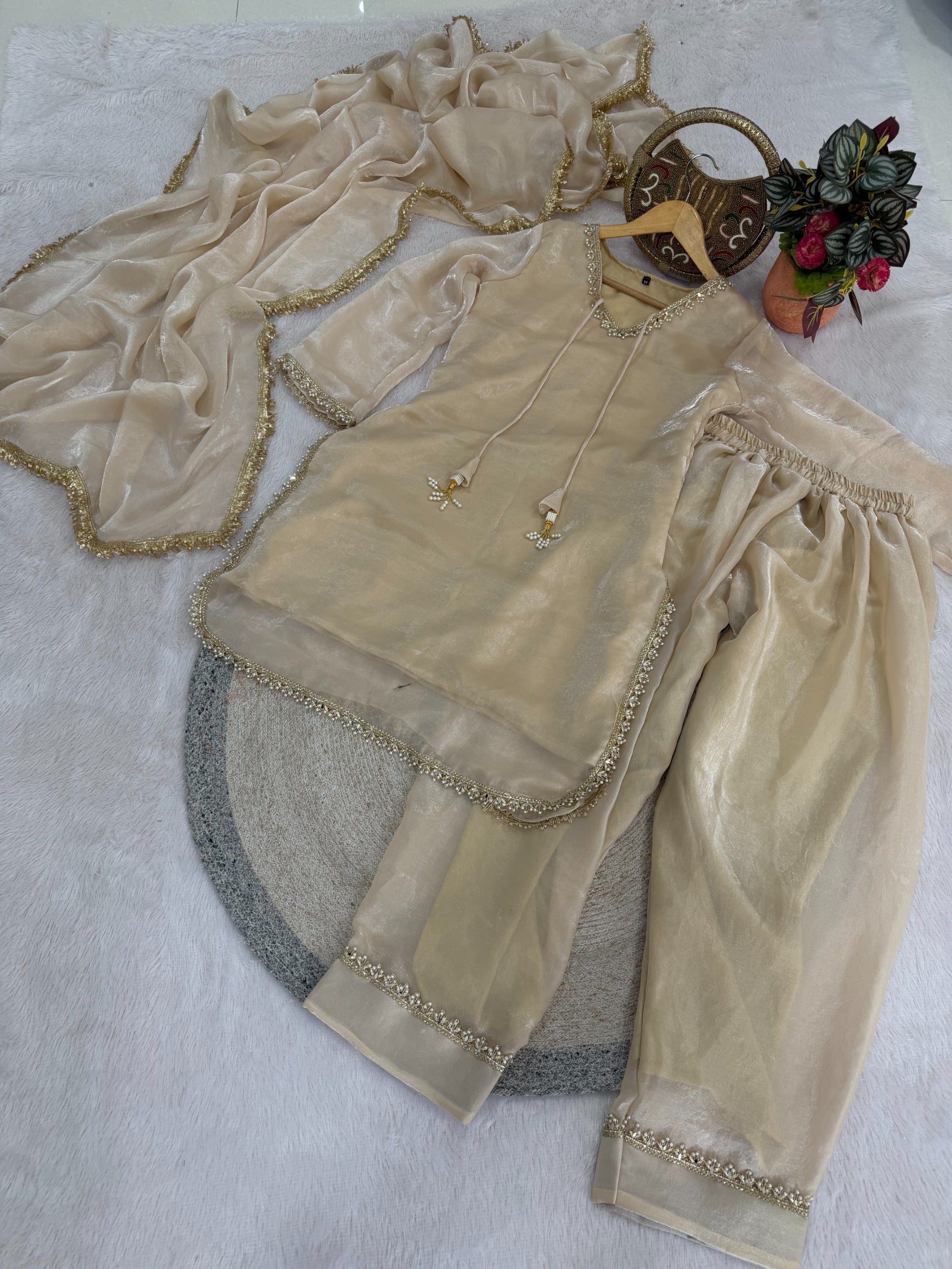 Fendi Satin Farshi Salwar Suit Set