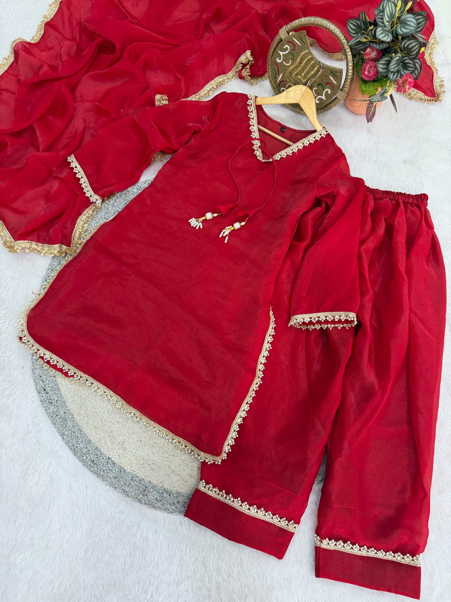 Fendi Satin Farshi Salwar Suit Set