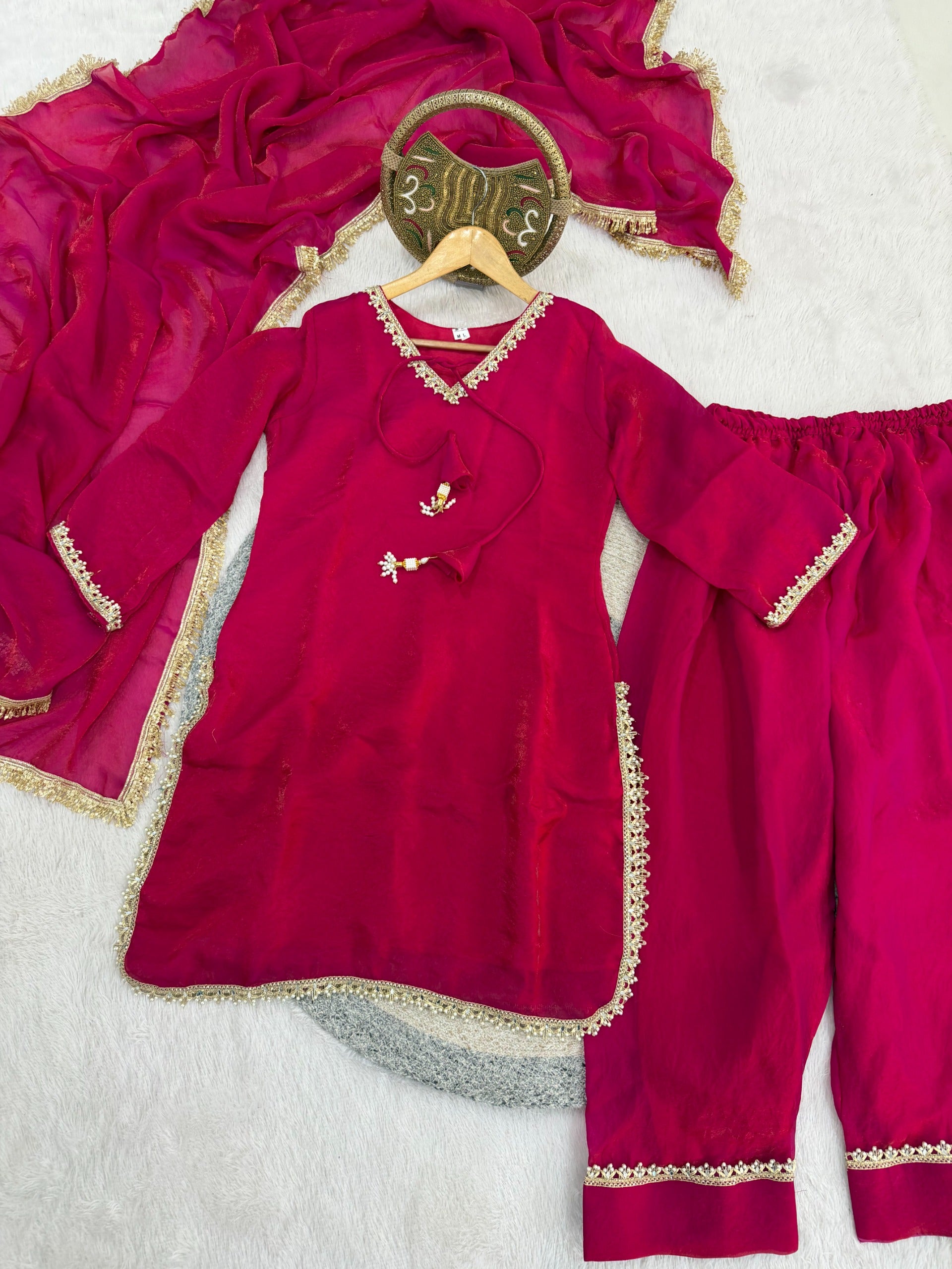 Fendi Satin Farshi Salwar Suit Set