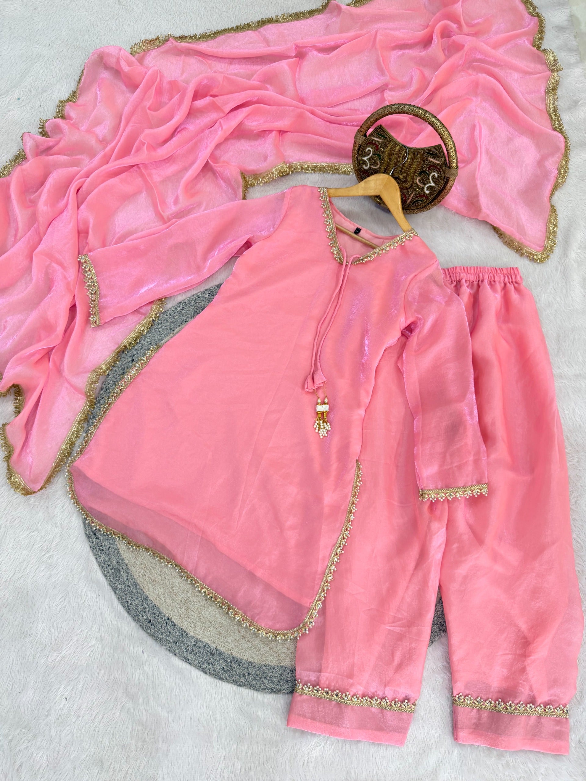 Fendi Satin Farshi Salwar Suit Set