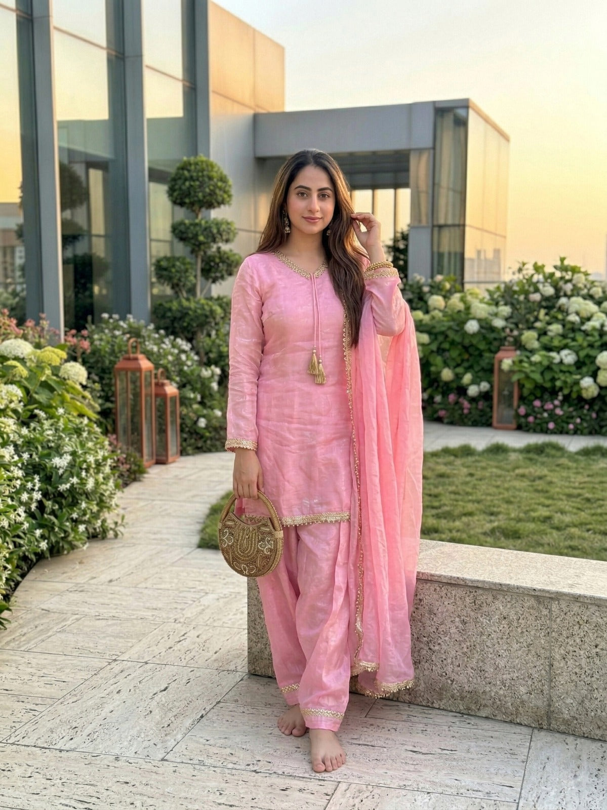 Fendi Satin Farshi Salwar Suit Set