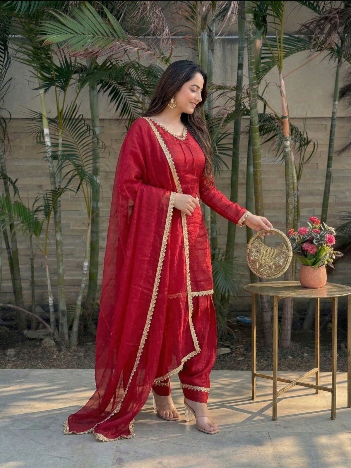 Fendi Satin Farshi Salwar Suit Set