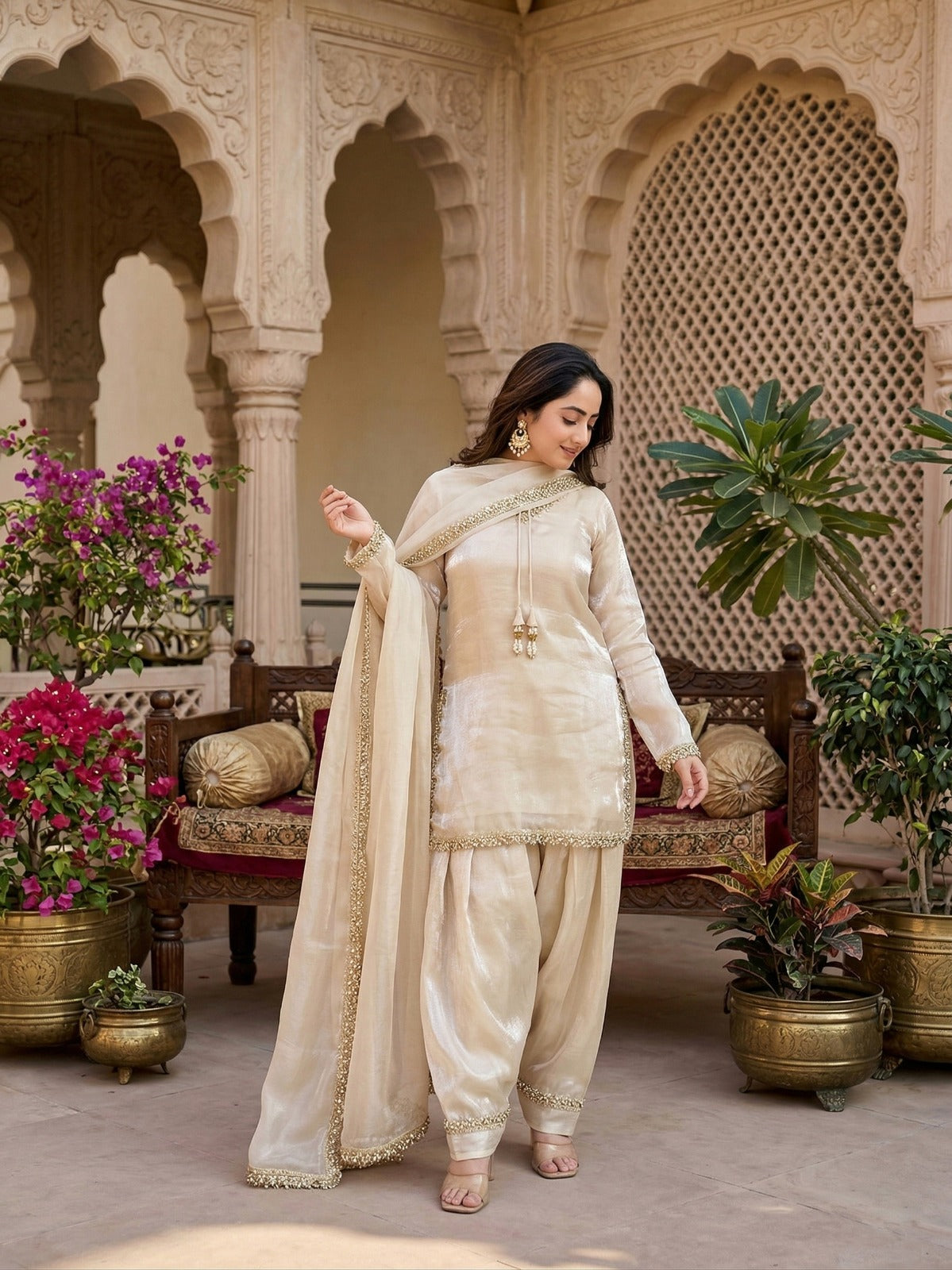 Fendi Satin Farshi Salwar Suit Set