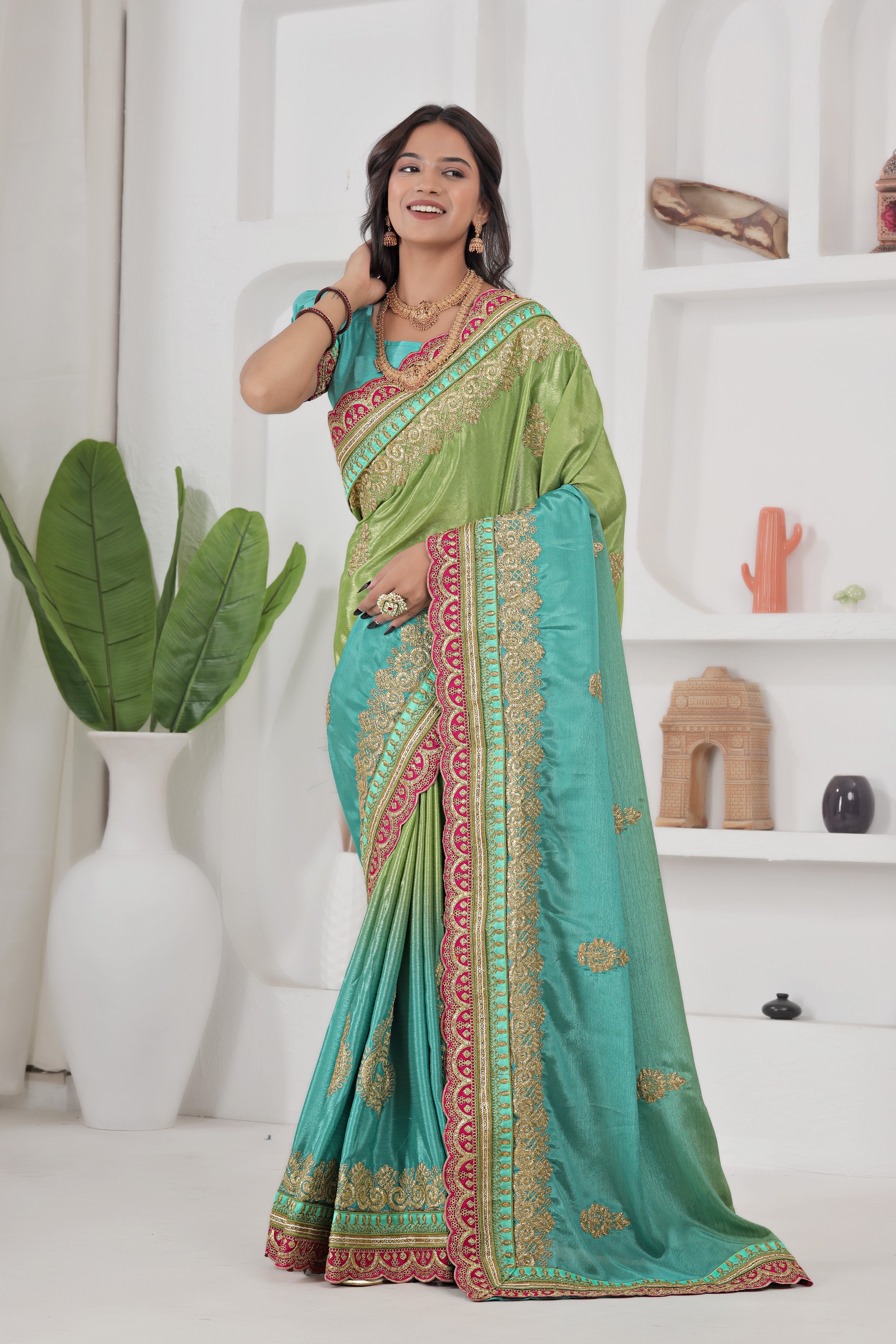 Elegant Charm Chinon Silk Saree