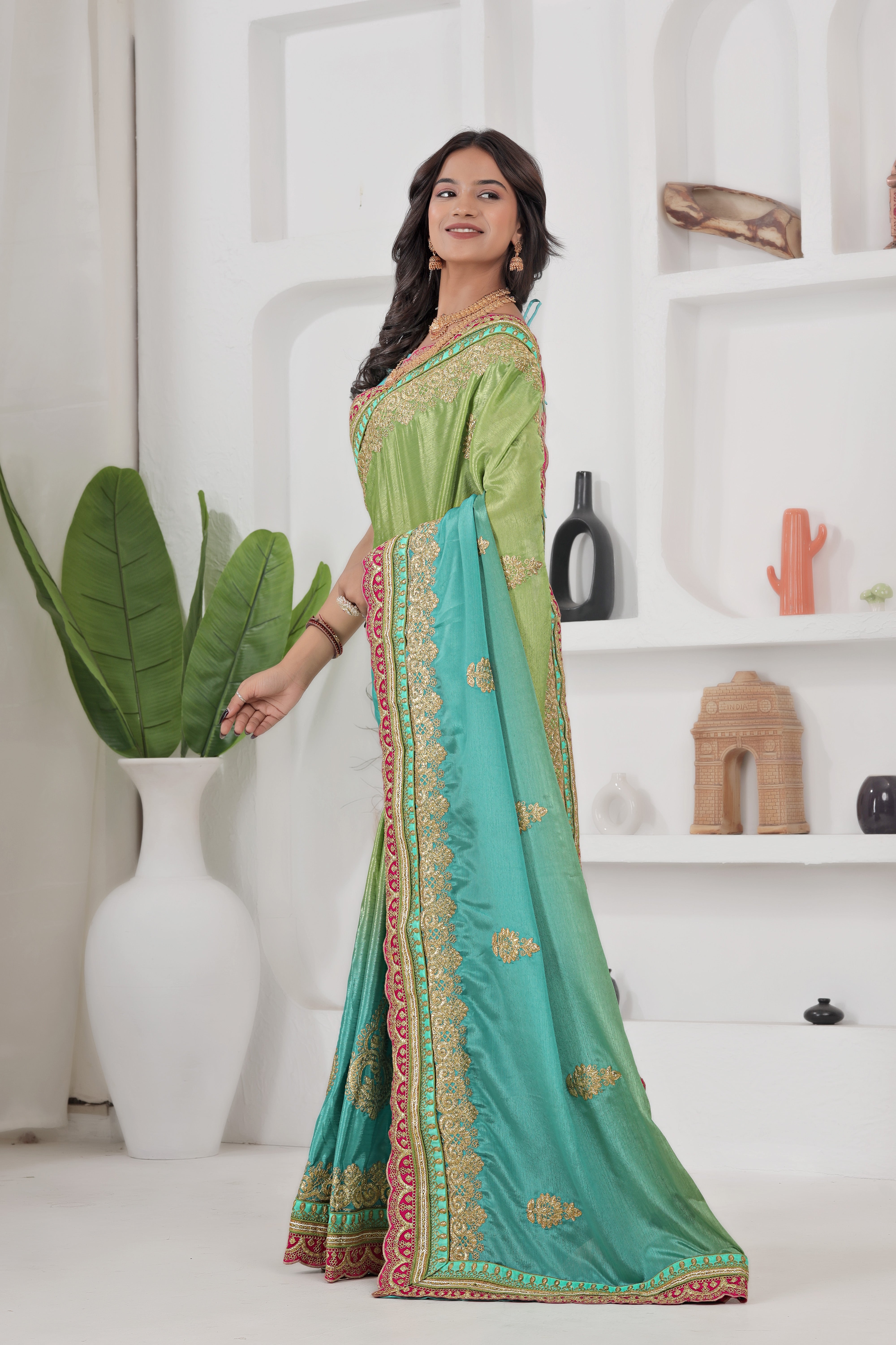 Elegant Charm Chinon Silk Saree