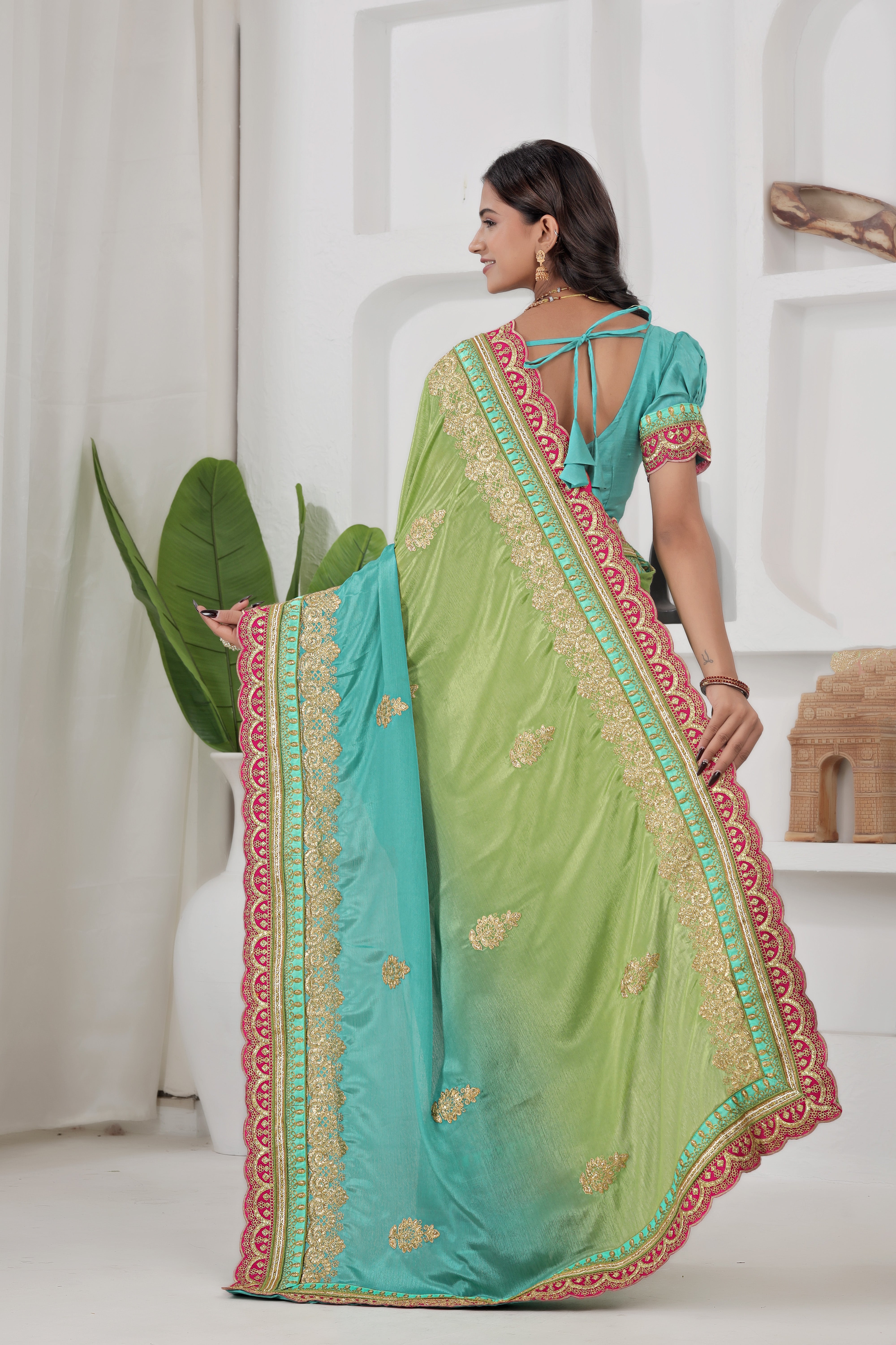 Elegant Charm Chinon Silk Saree