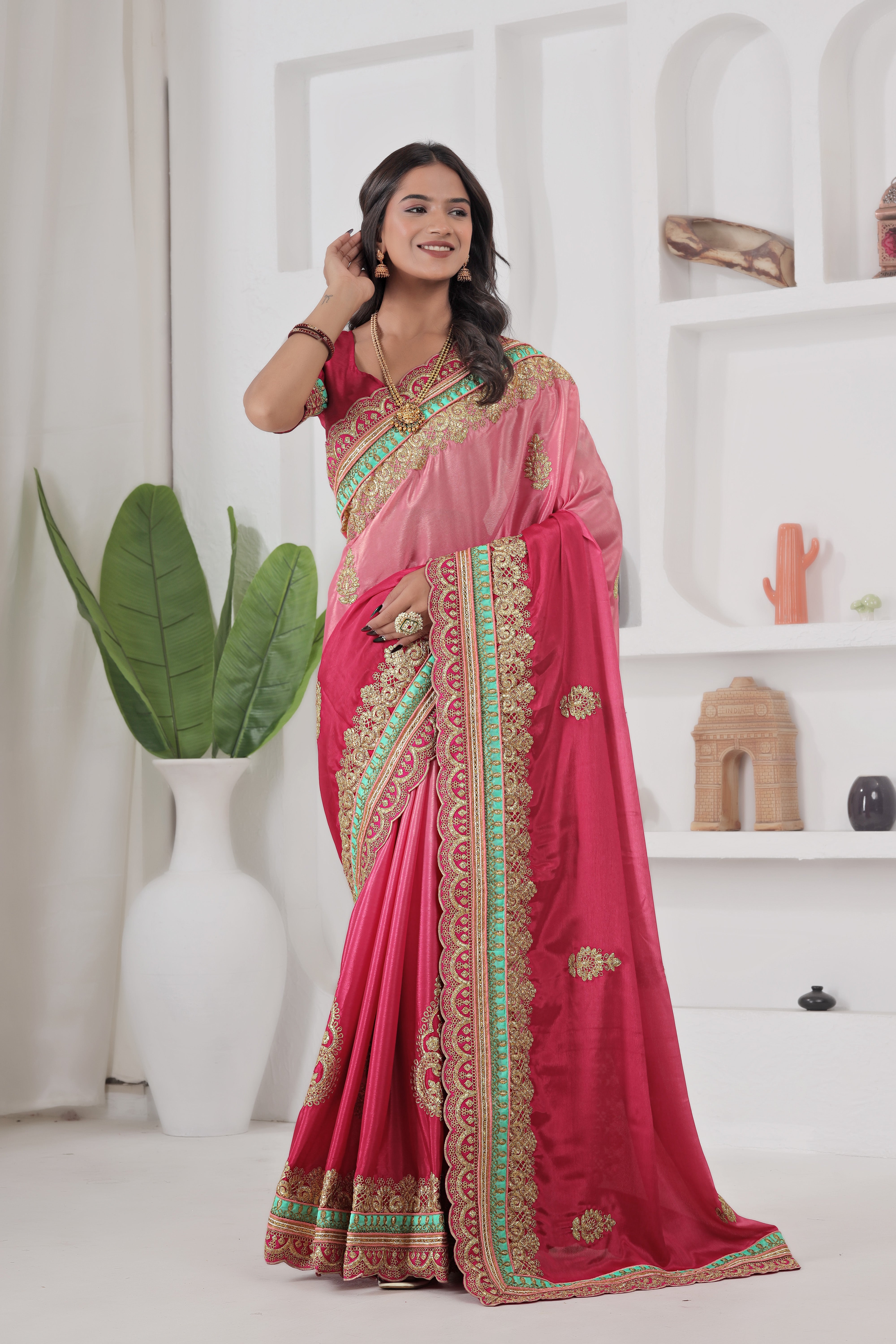 Elegant Charm Chinon Silk Saree