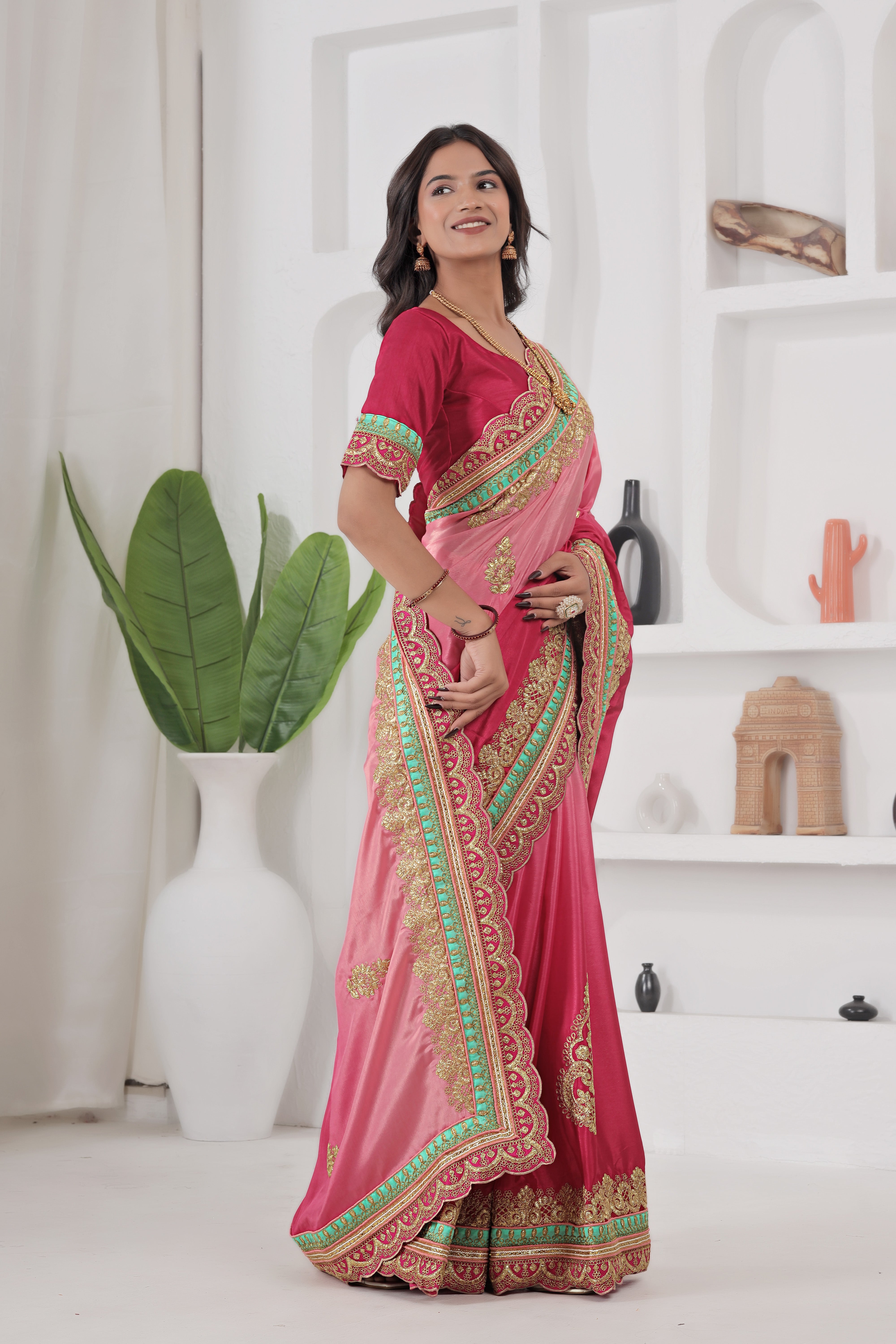 Elegant Charm Chinon Silk Saree