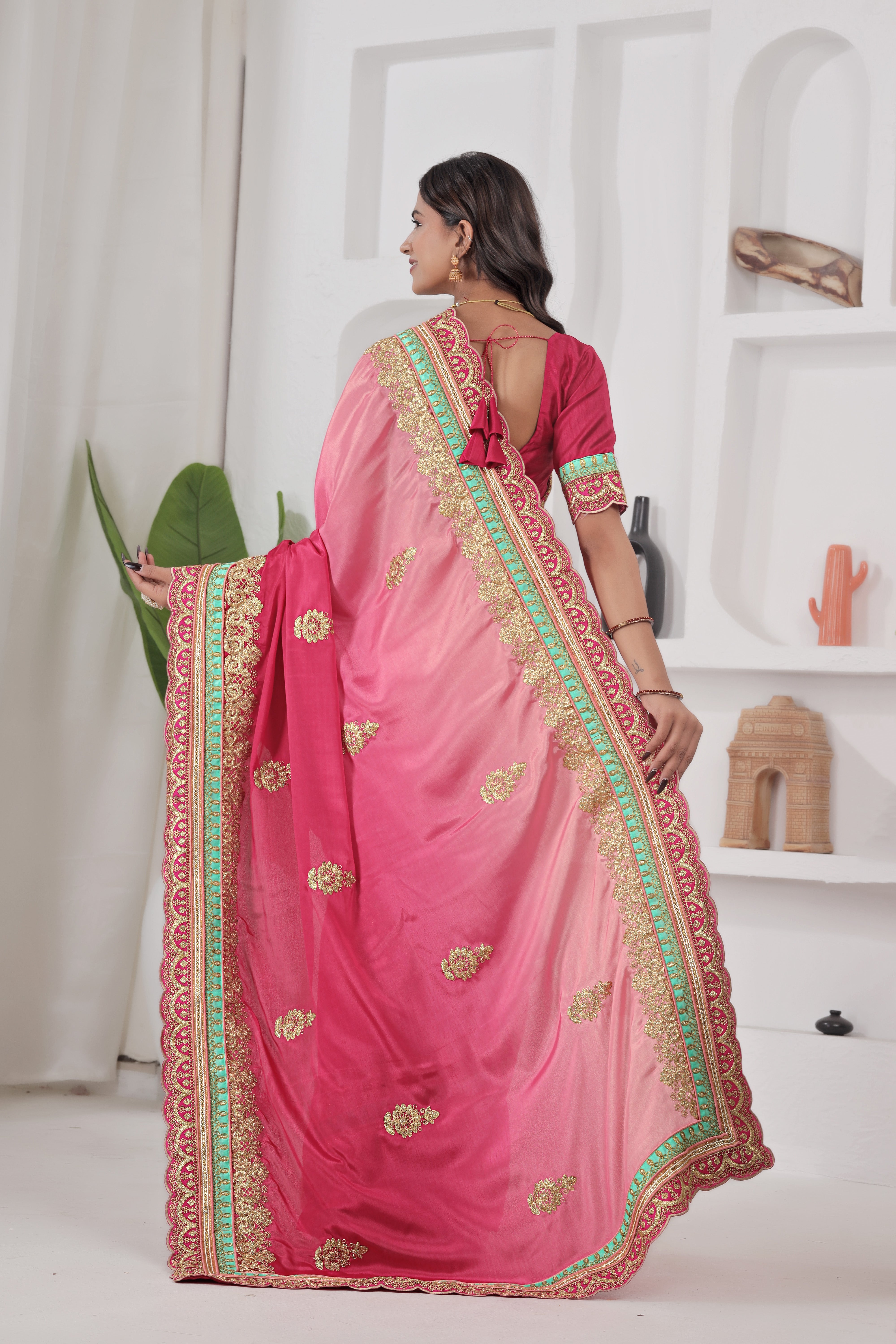 Elegant Charm Chinon Silk Saree