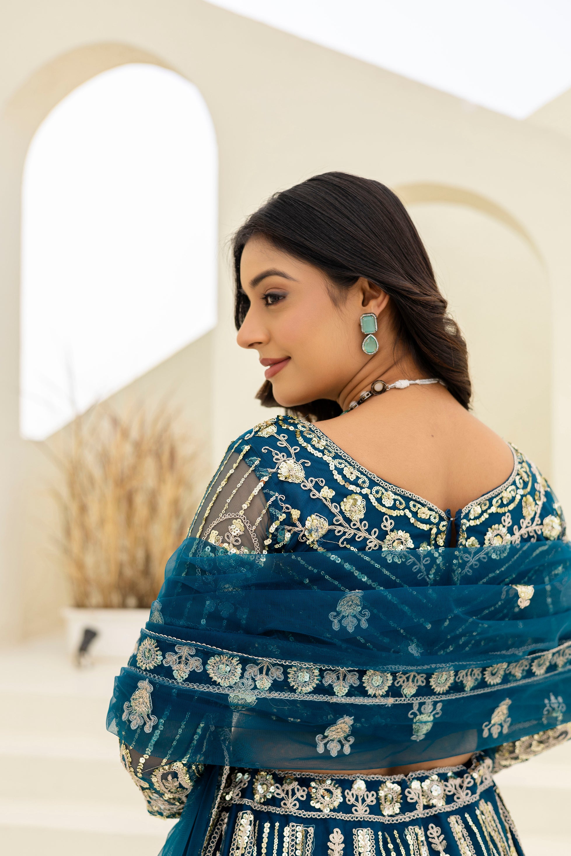 Regal Net Embroidered Lehenga Set
