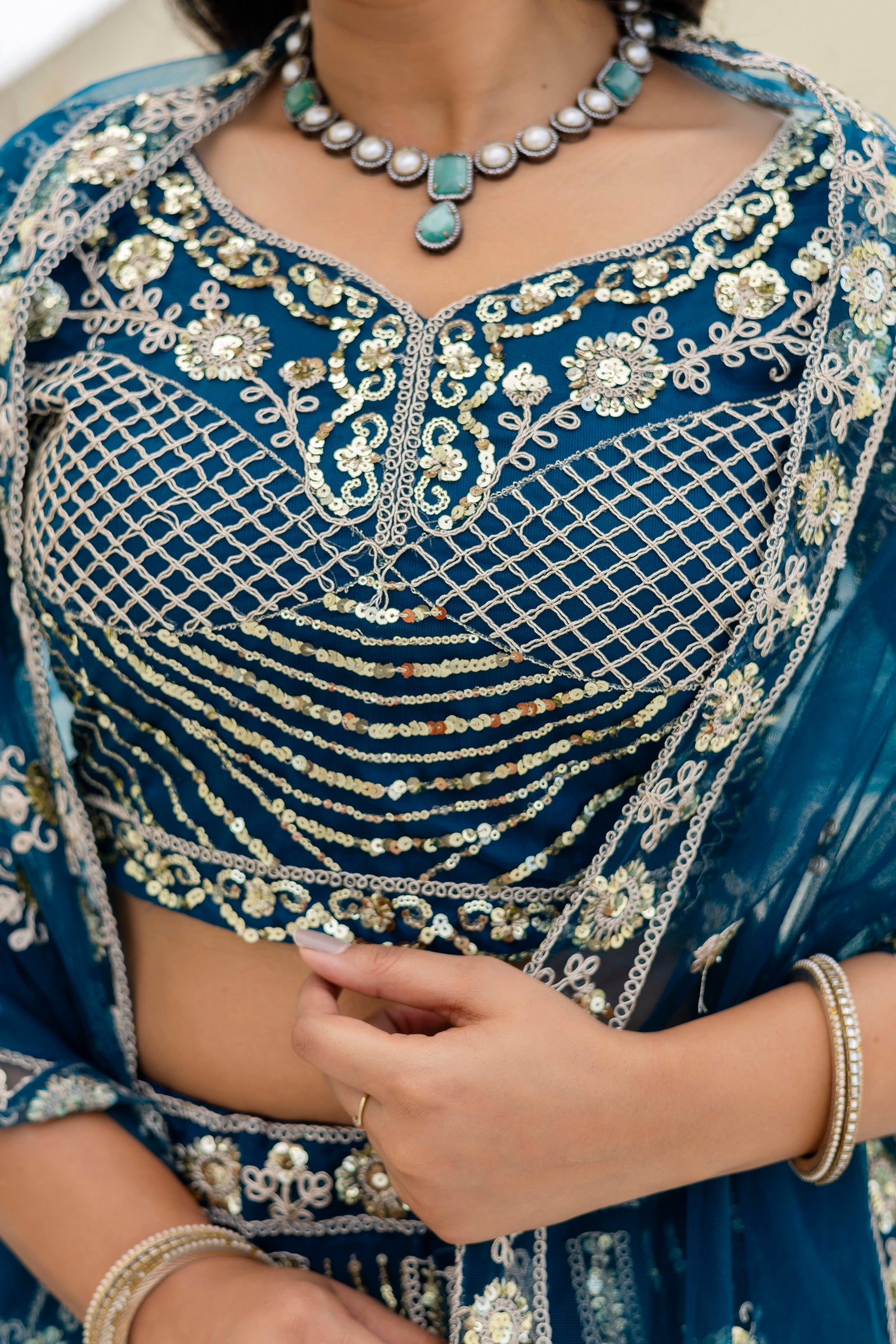 Regal Net Embroidered Lehenga Set