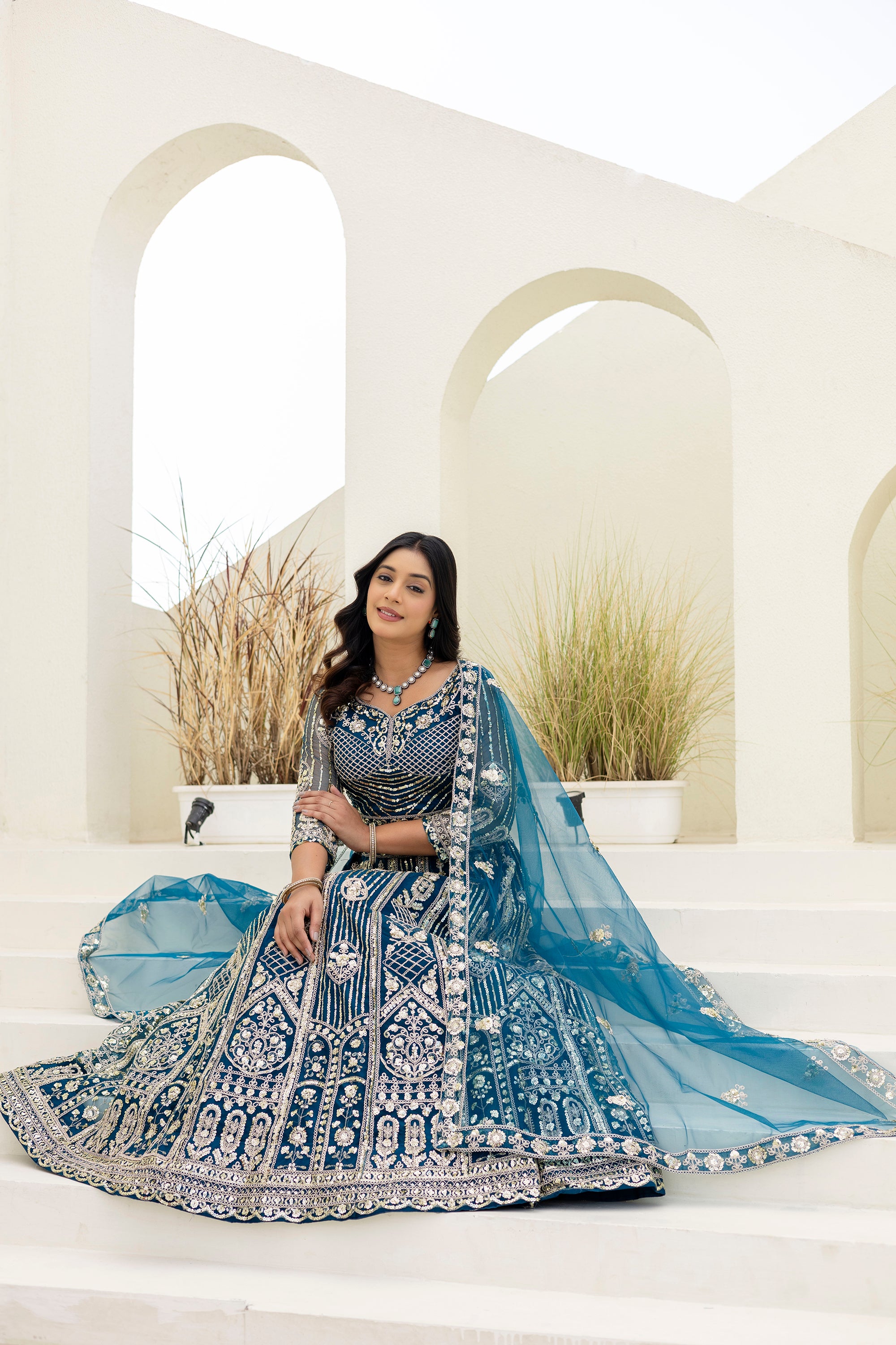 Regal Net Embroidered Lehenga Set