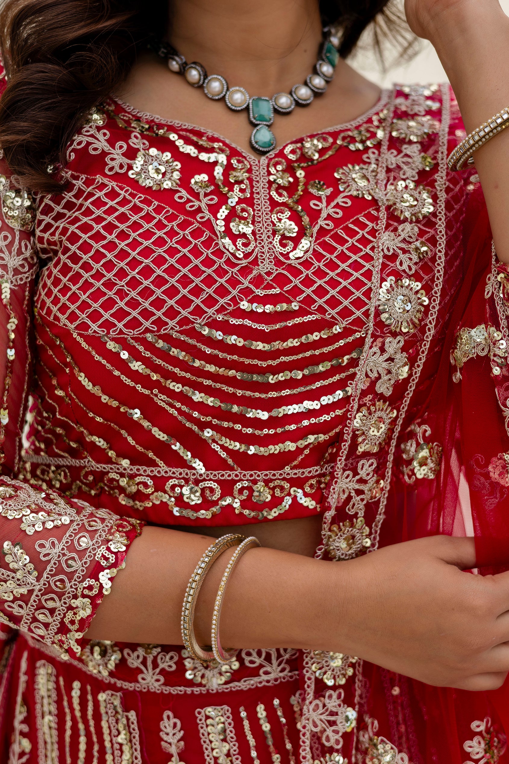 Regal Net Embroidered Lehenga Set