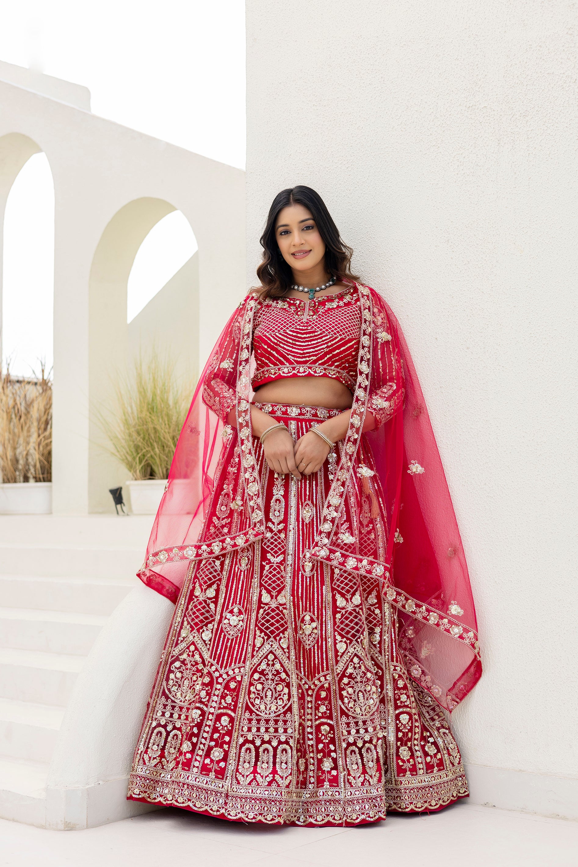 Regal Net Embroidered Lehenga Set