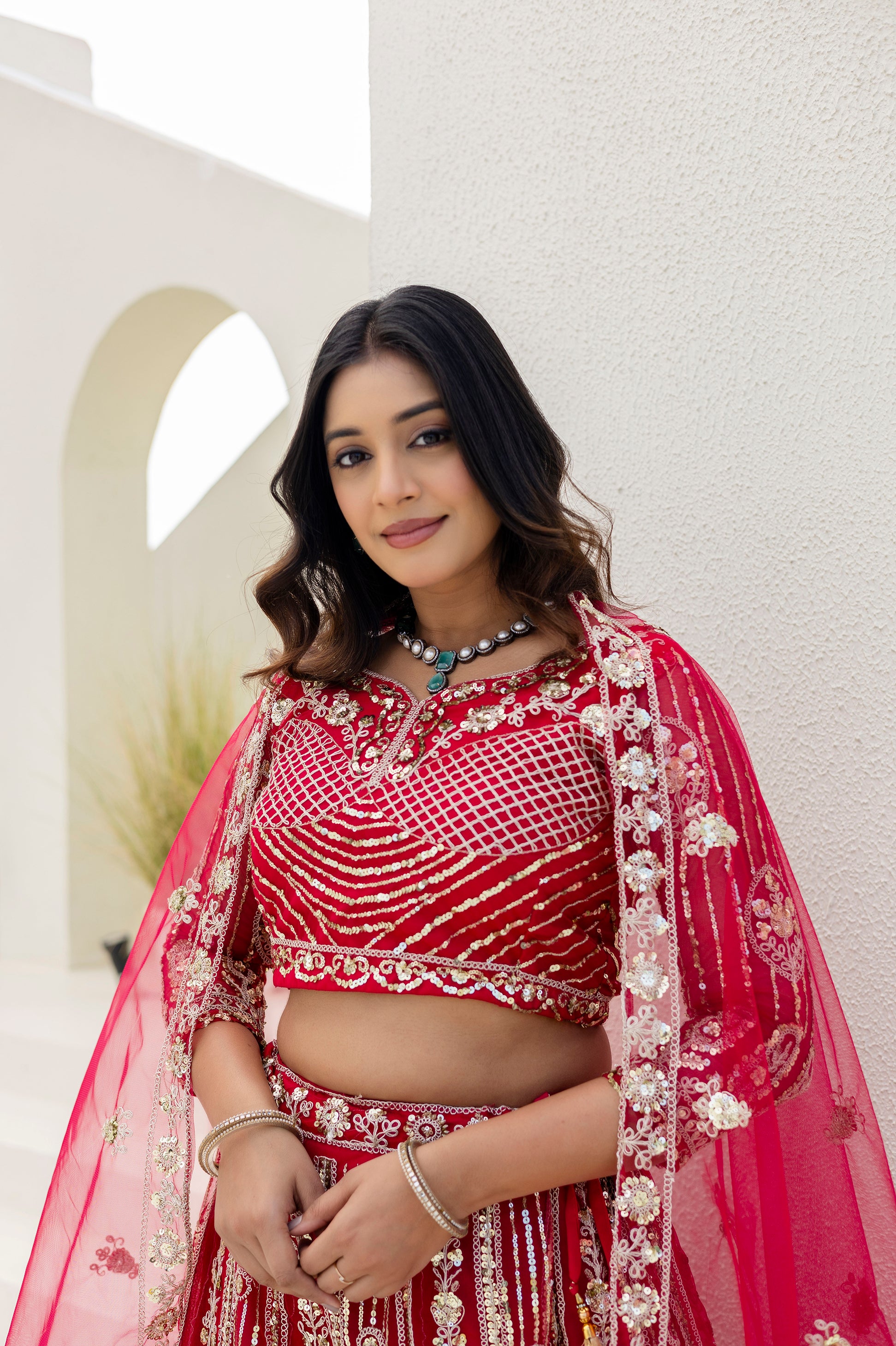 Regal Net Embroidered Lehenga Set