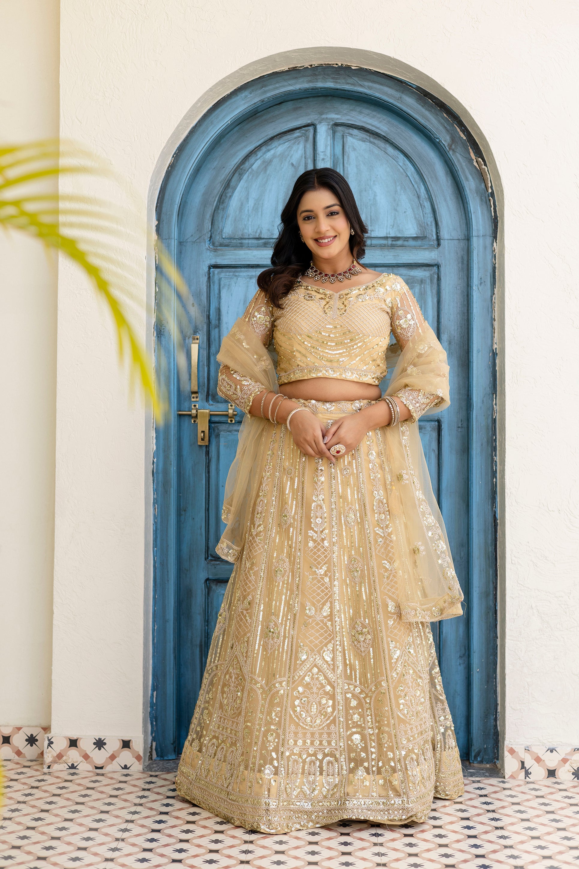Regal Net Embroidered Lehenga Set