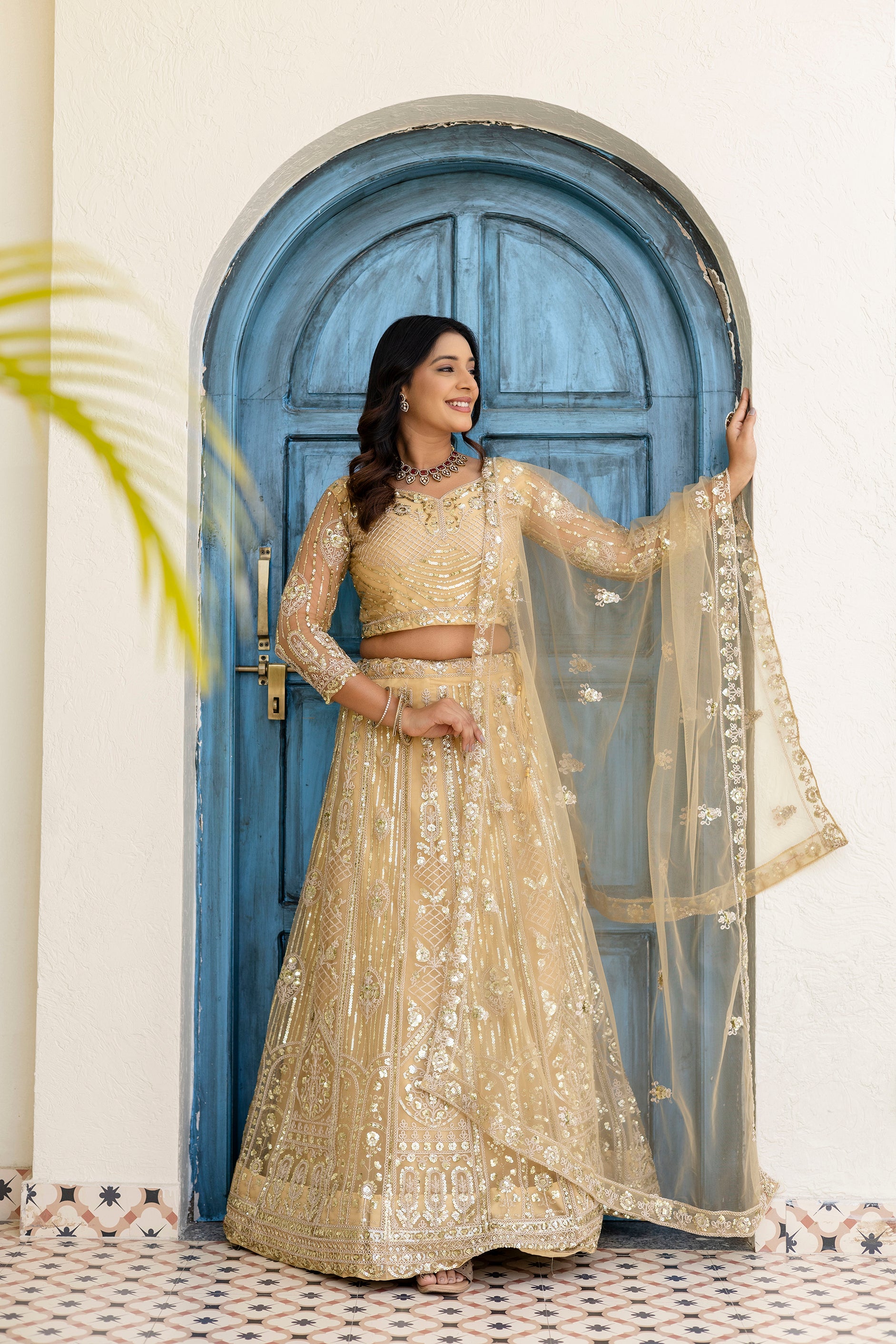 Regal Net Embroidered Lehenga Set