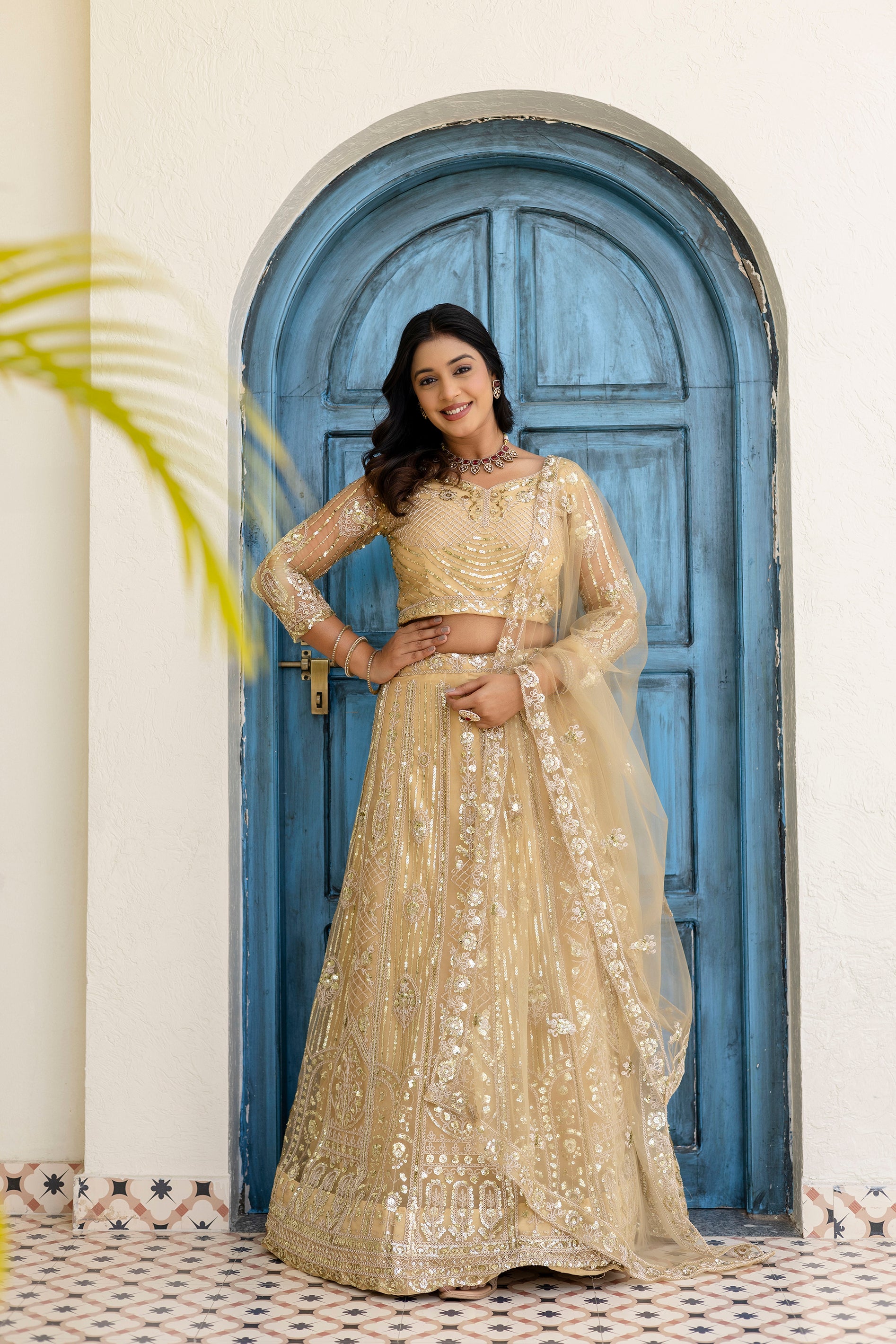 Regal Net Embroidered Lehenga Set