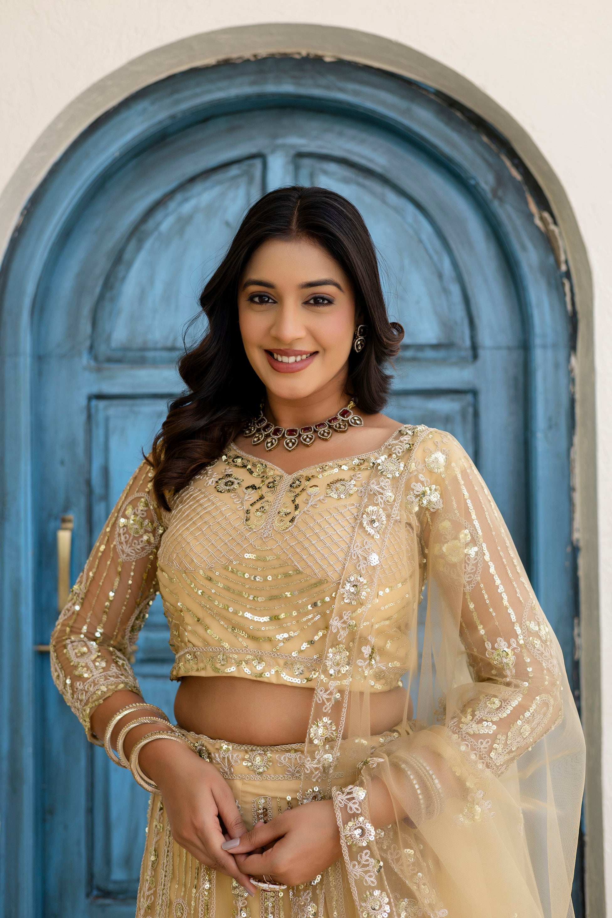 Regal Net Embroidered Lehenga Set