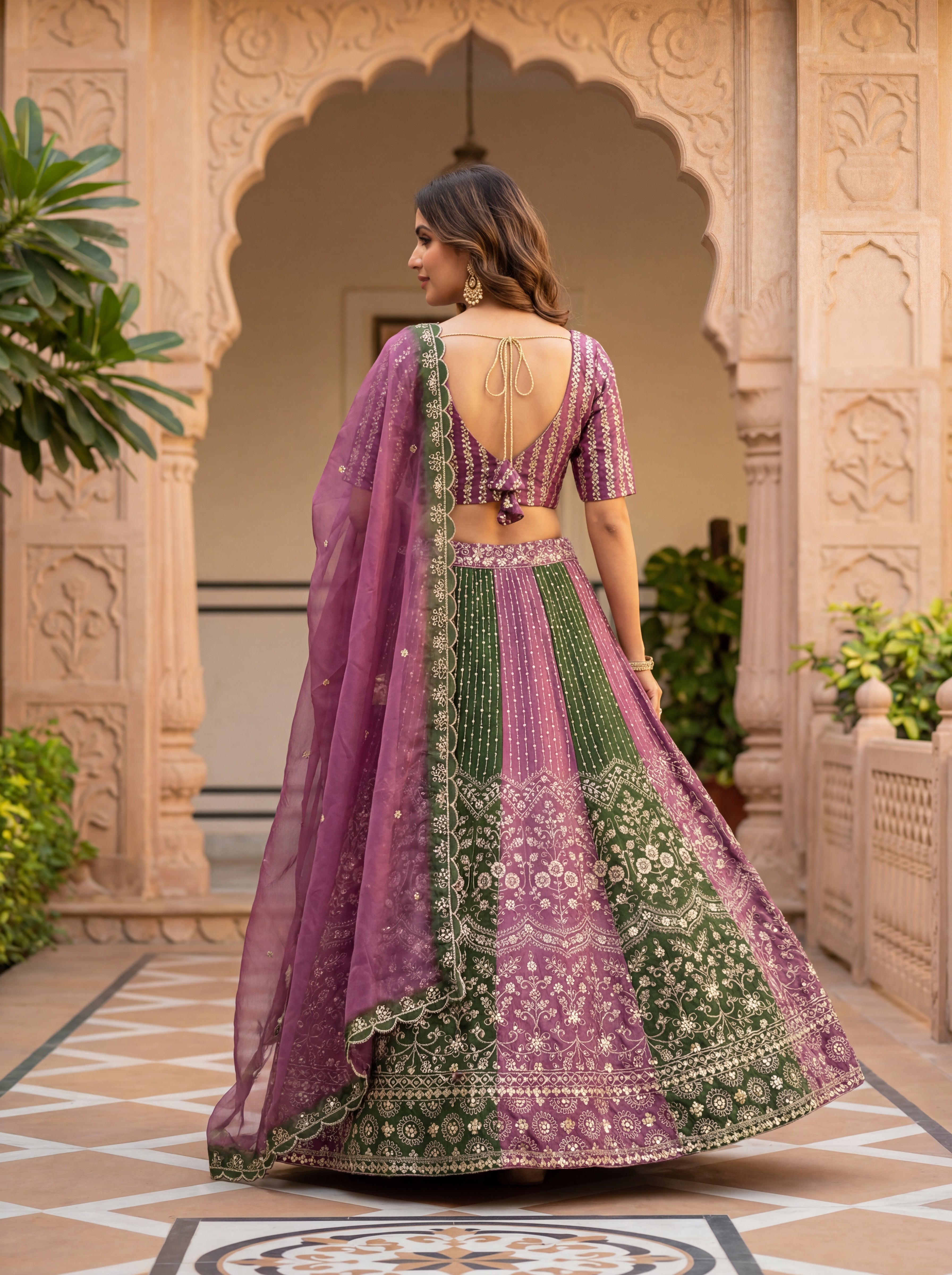 Royal Twirl Chinon Lehenga Set