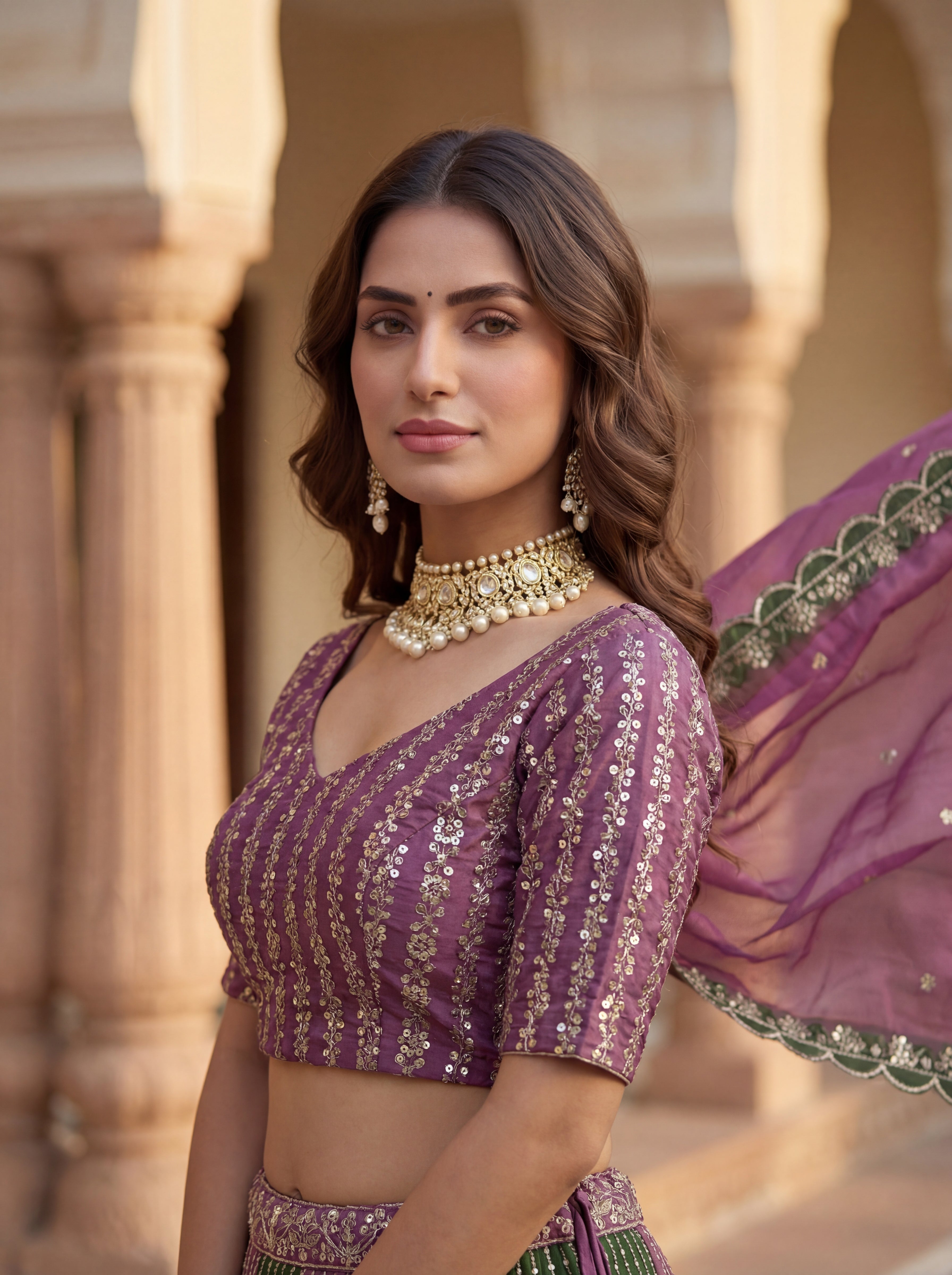 Royal Twirl Chinon Lehenga Set
