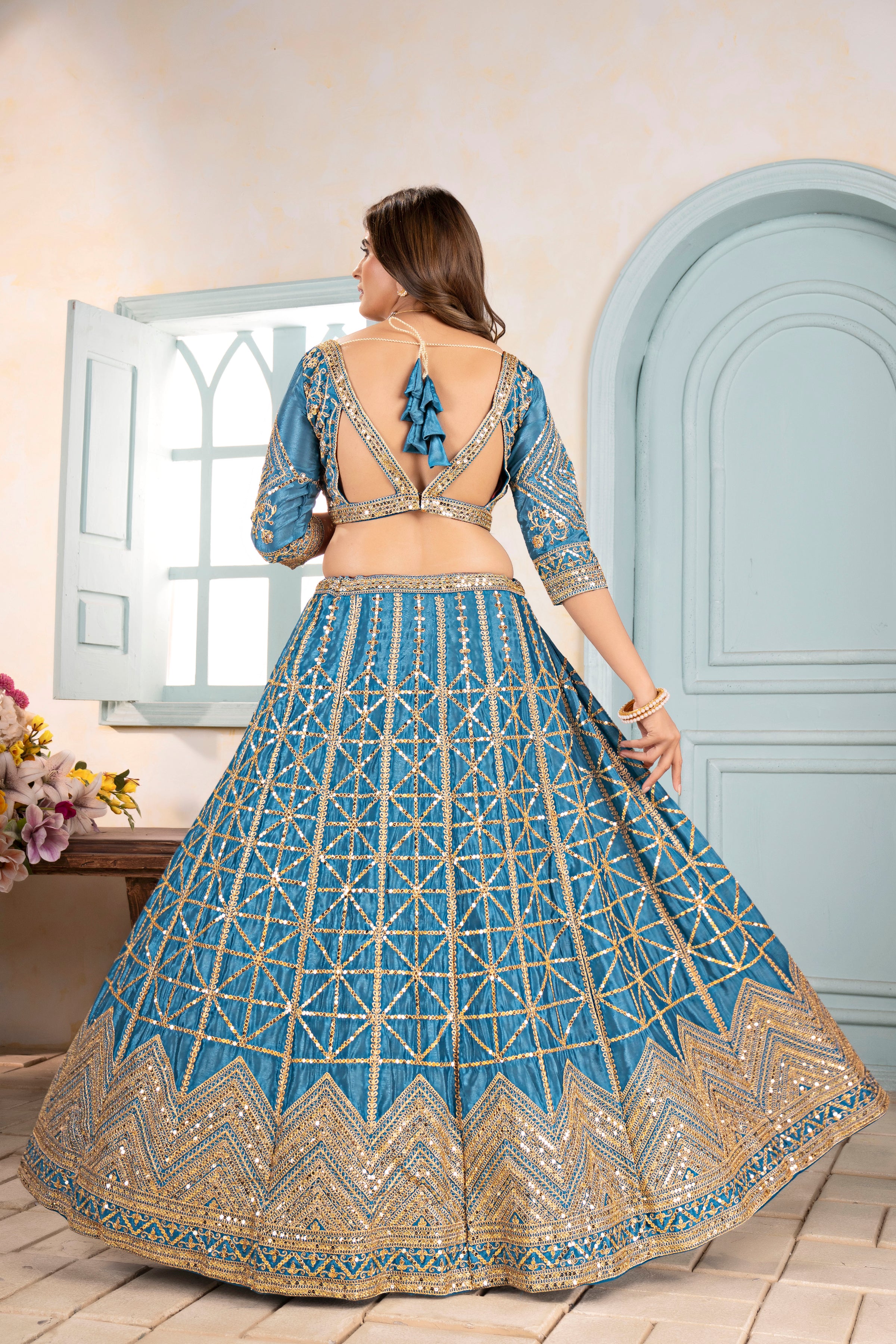 Midnight Royal Embroidered Lehenga Set