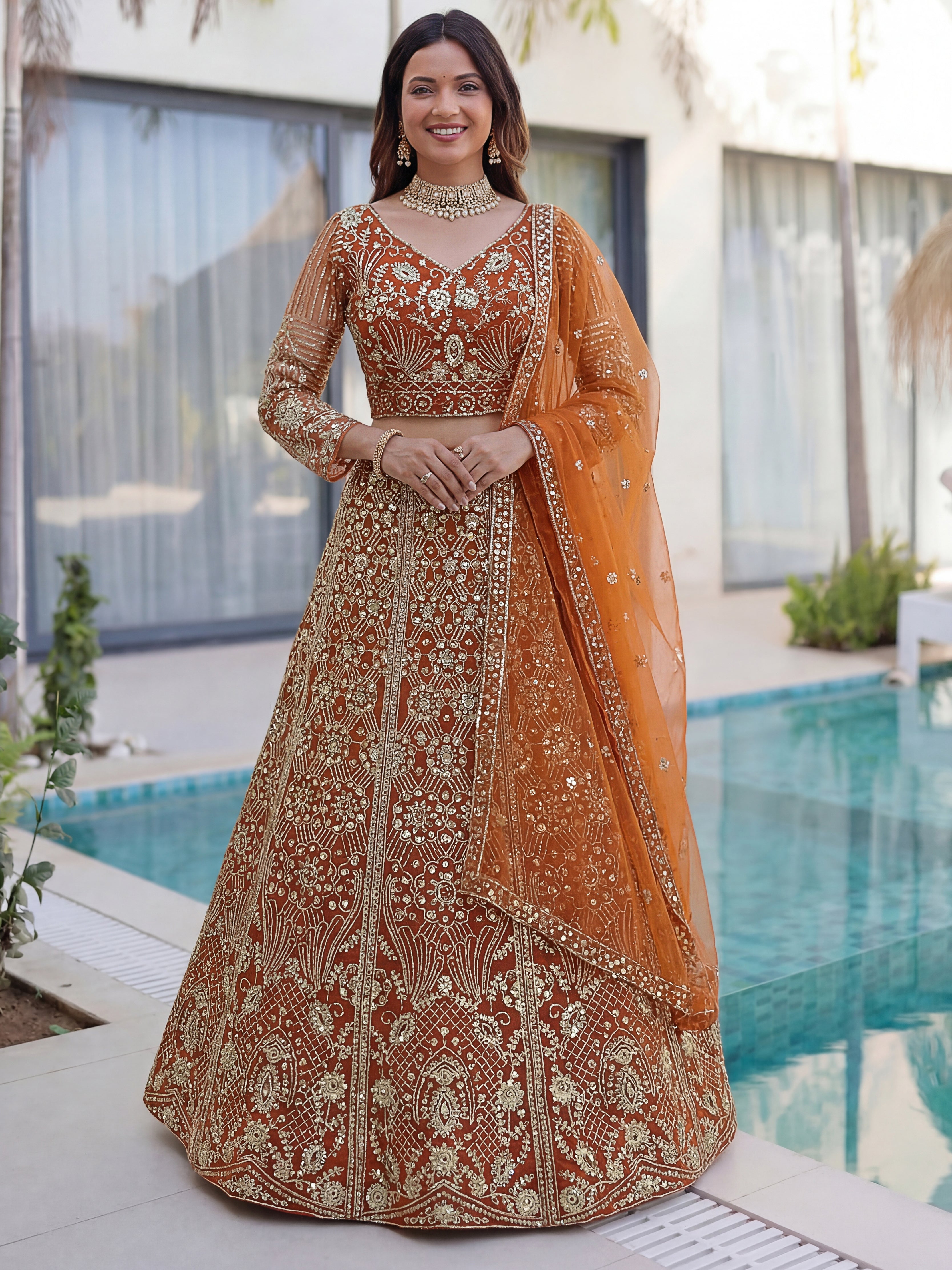 Elegant Aura Embroidered Lehenga Choli