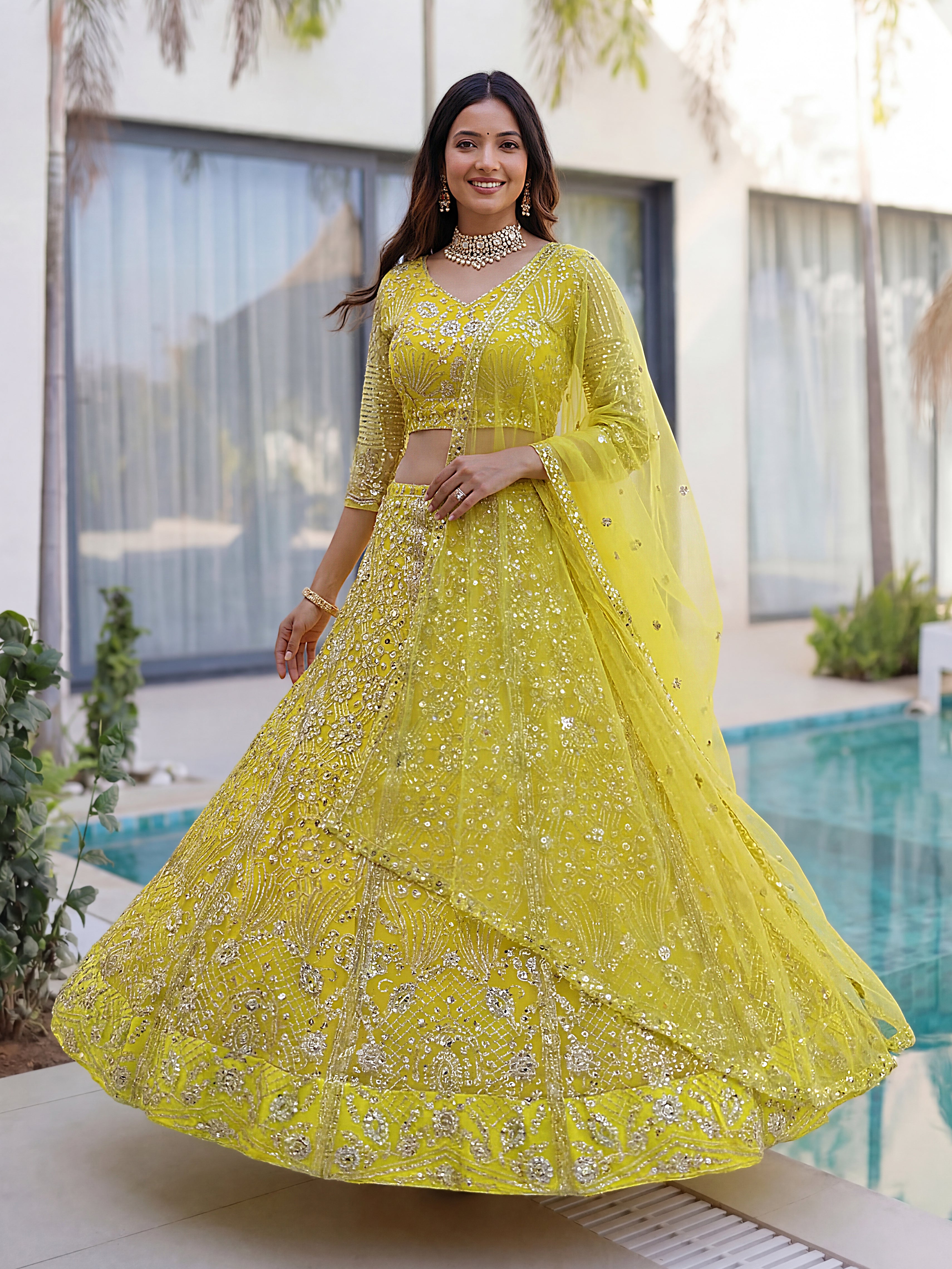Elegant Aura Embroidered Lehenga Choli