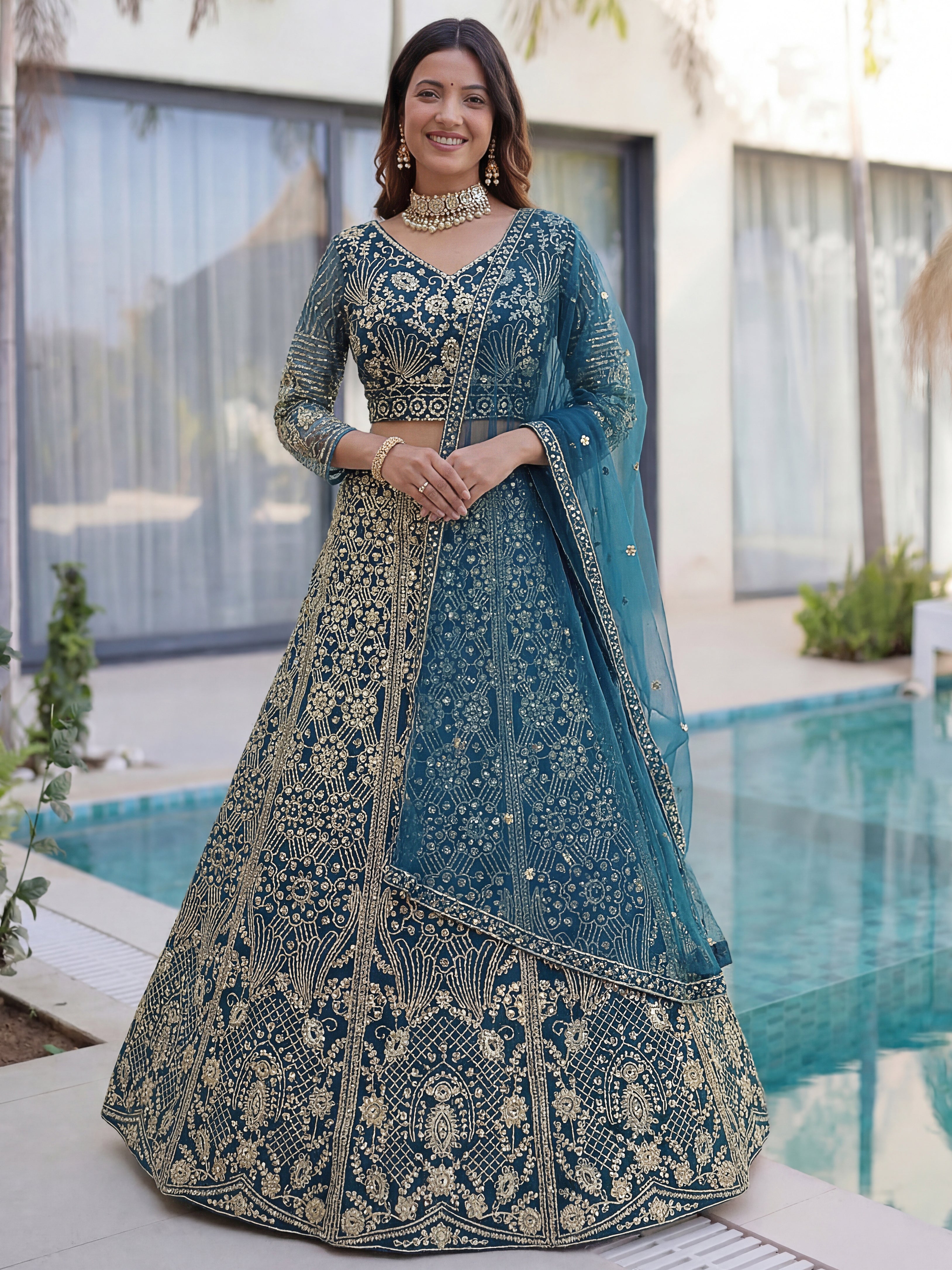Elegant Aura Embroidered Lehenga Choli