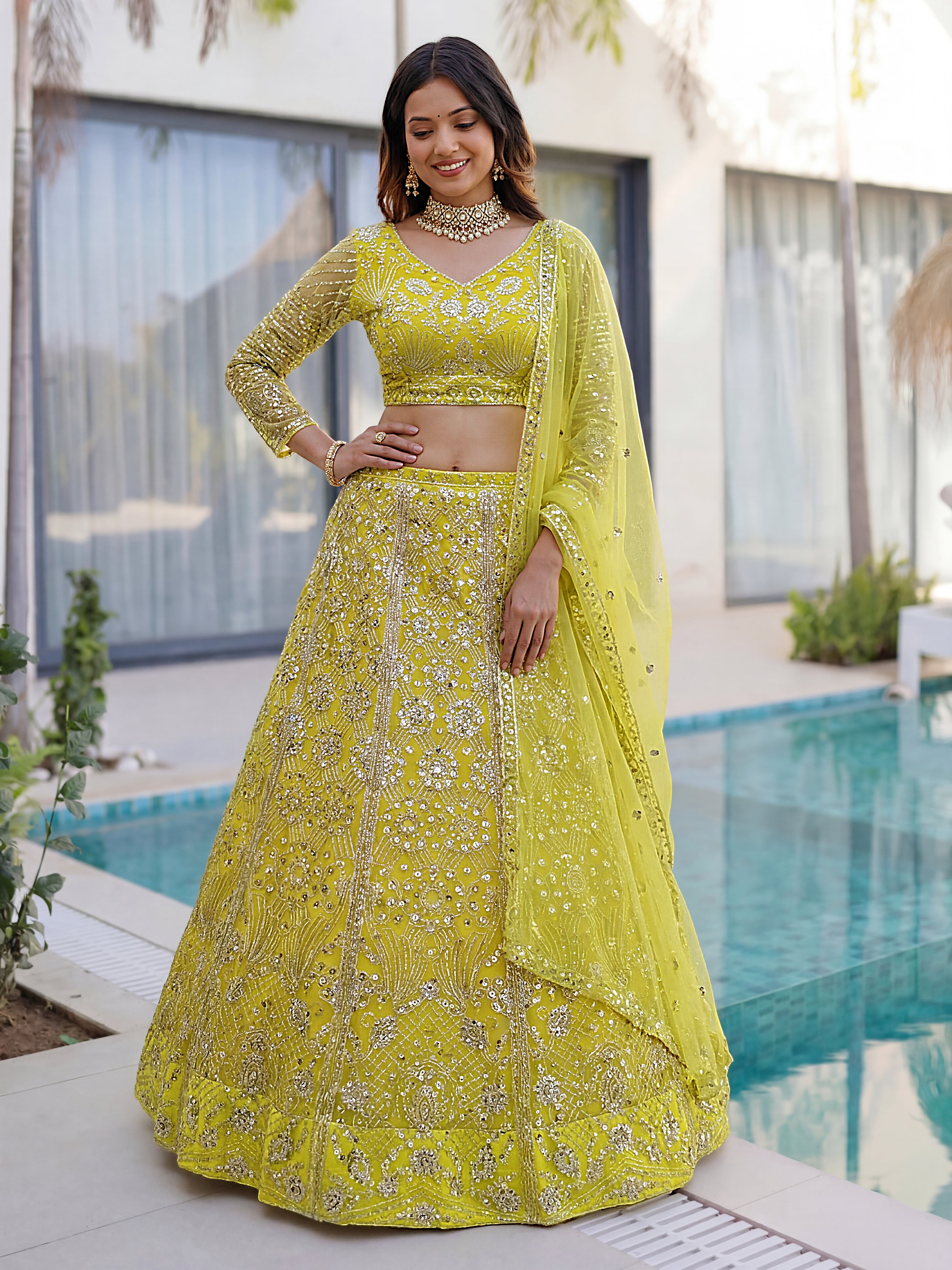 Elegant Aura Embroidered Lehenga Choli