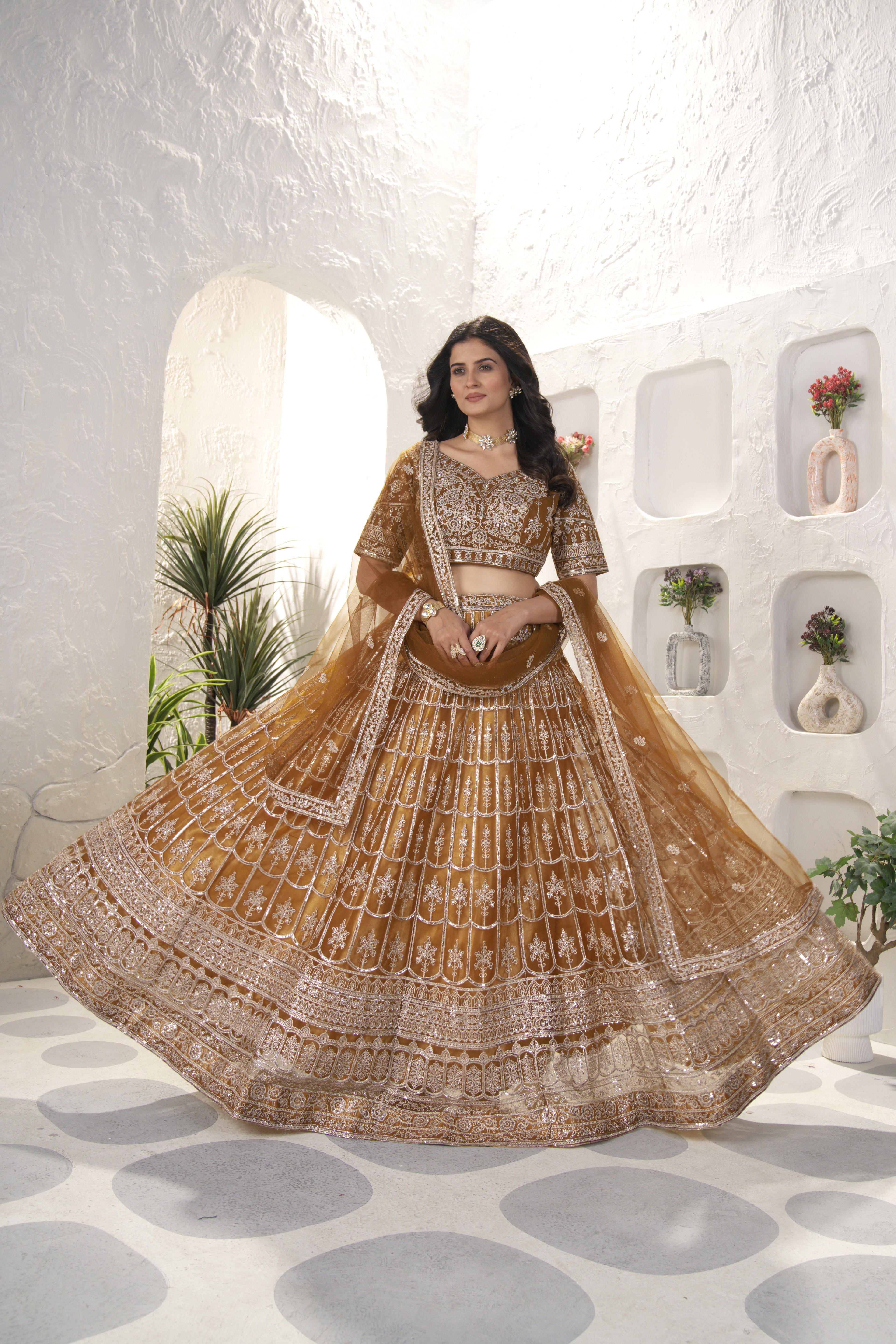 Regal Brown Radiance Lehenga Set