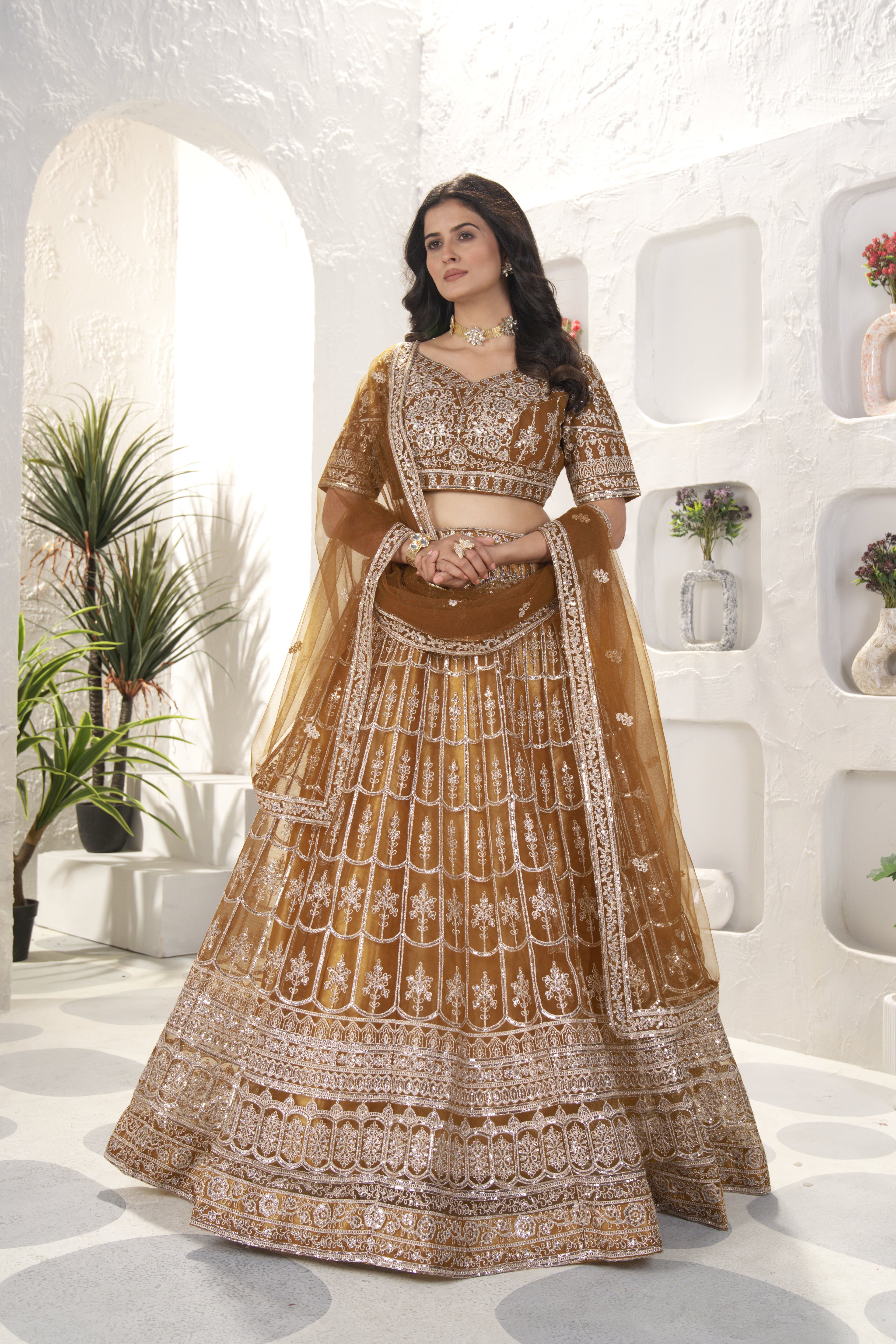 Regal Brown Radiance Lehenga Set