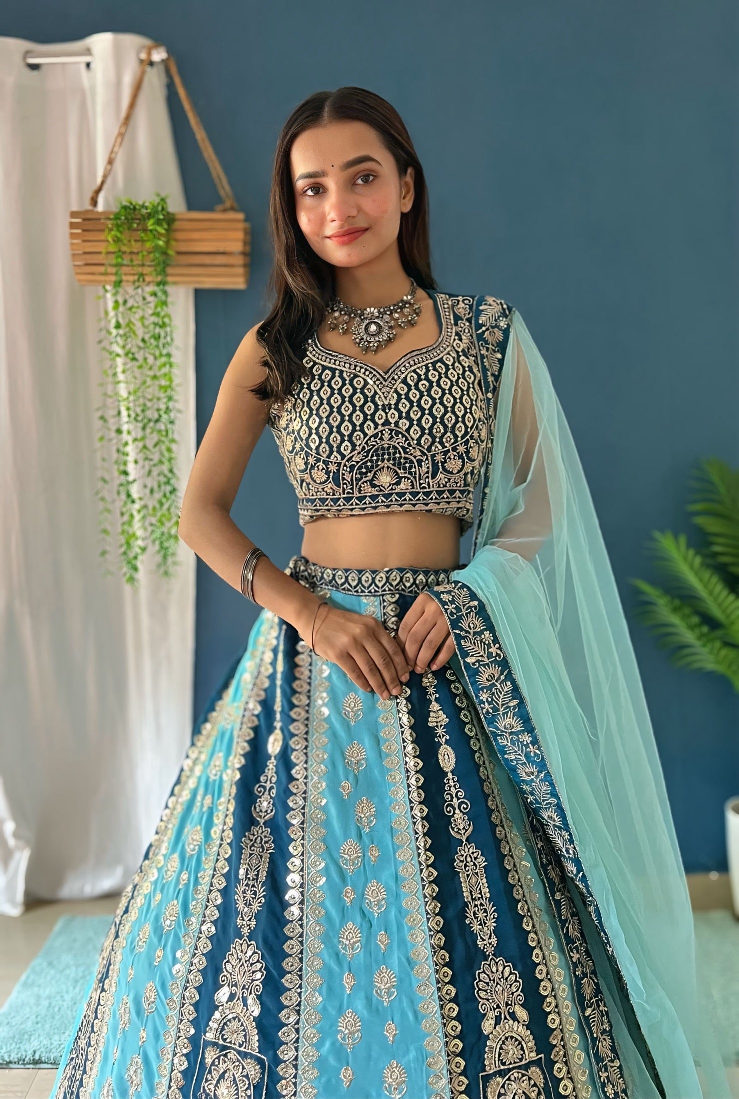 Ocean Grace Dual Tone Lehenga Set
