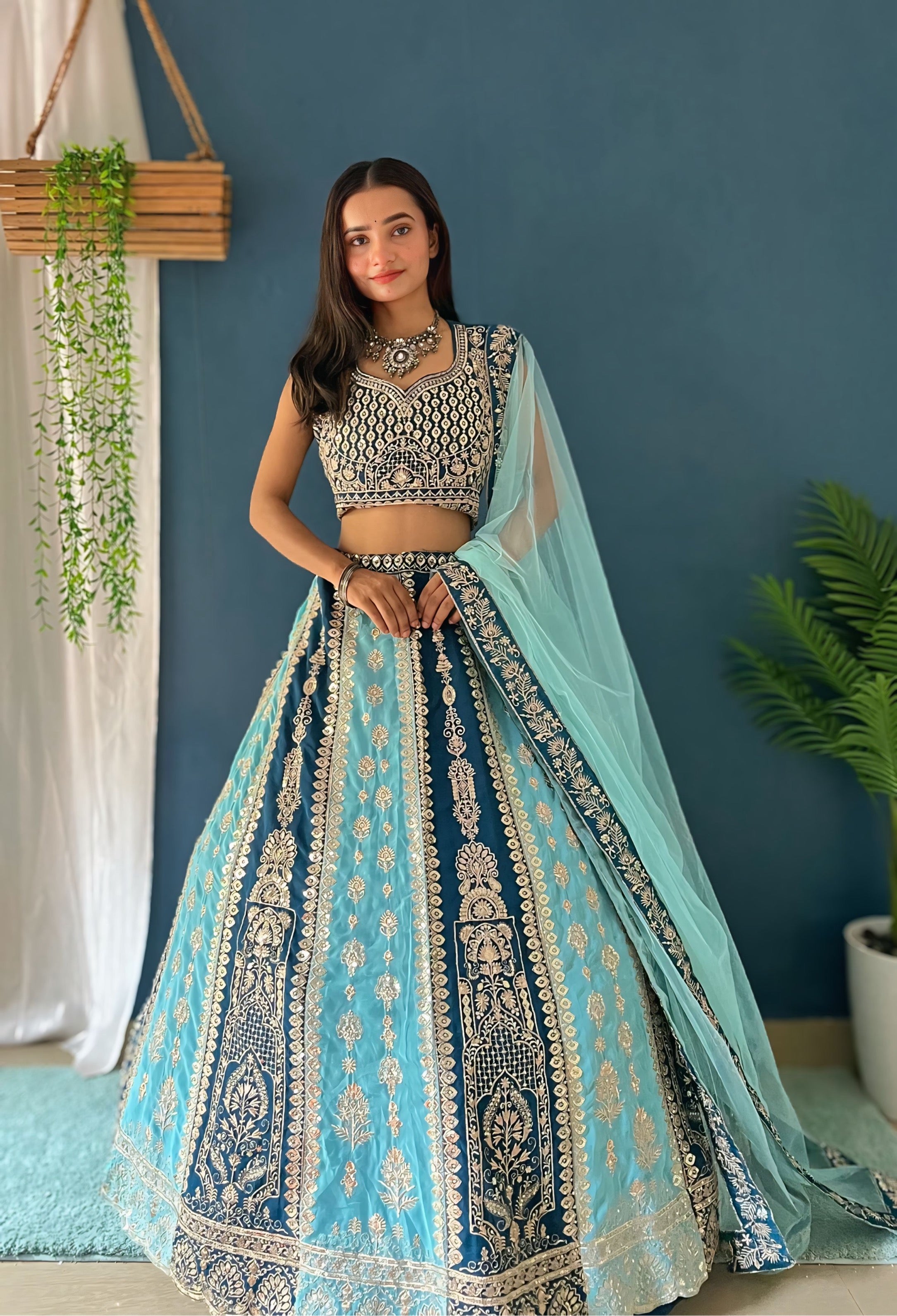 Ocean Grace Dual Tone Lehenga Set