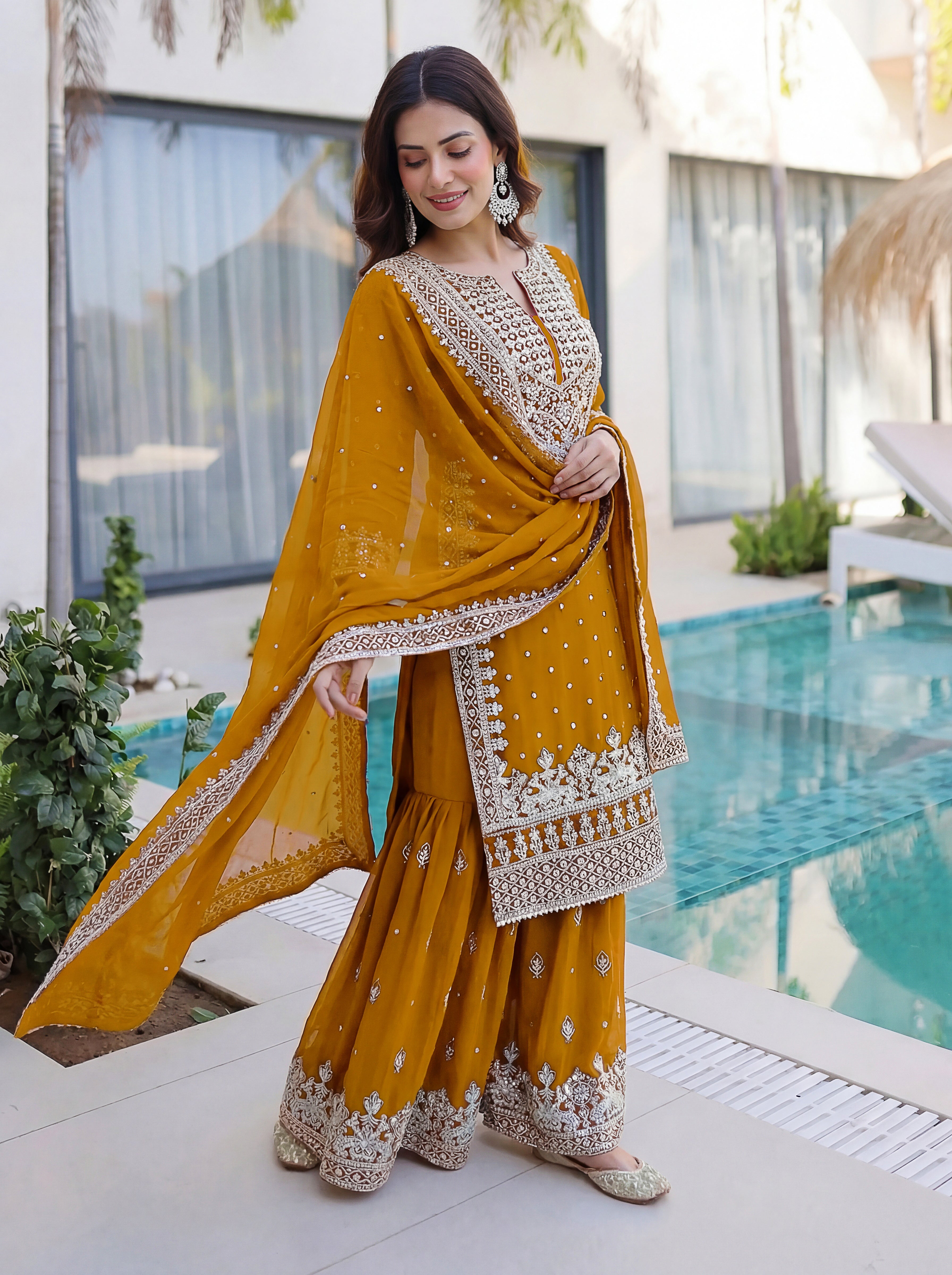 Ethnic Glow Sharara Suit Set