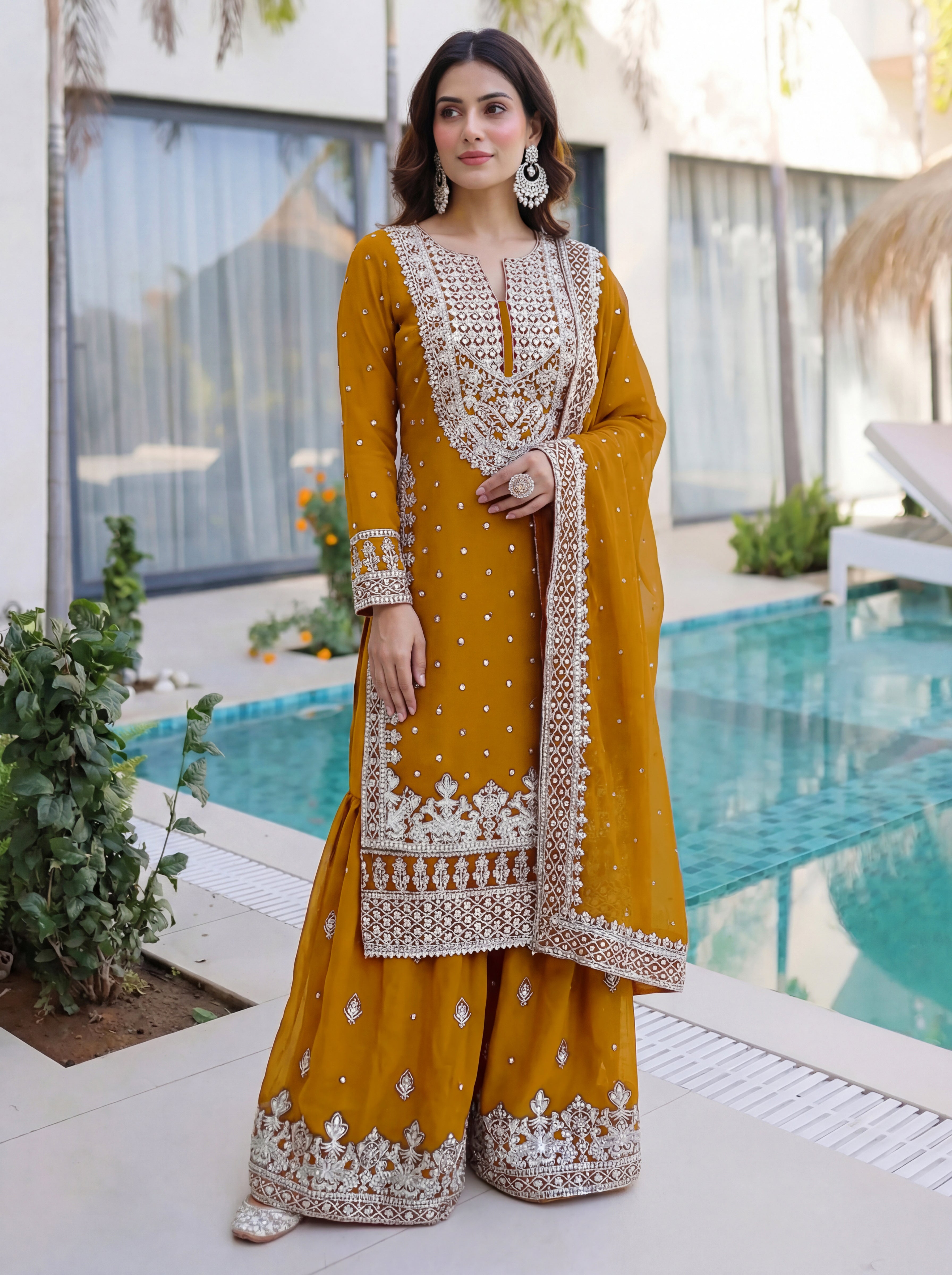 Ethnic Glow Sharara Suit Set