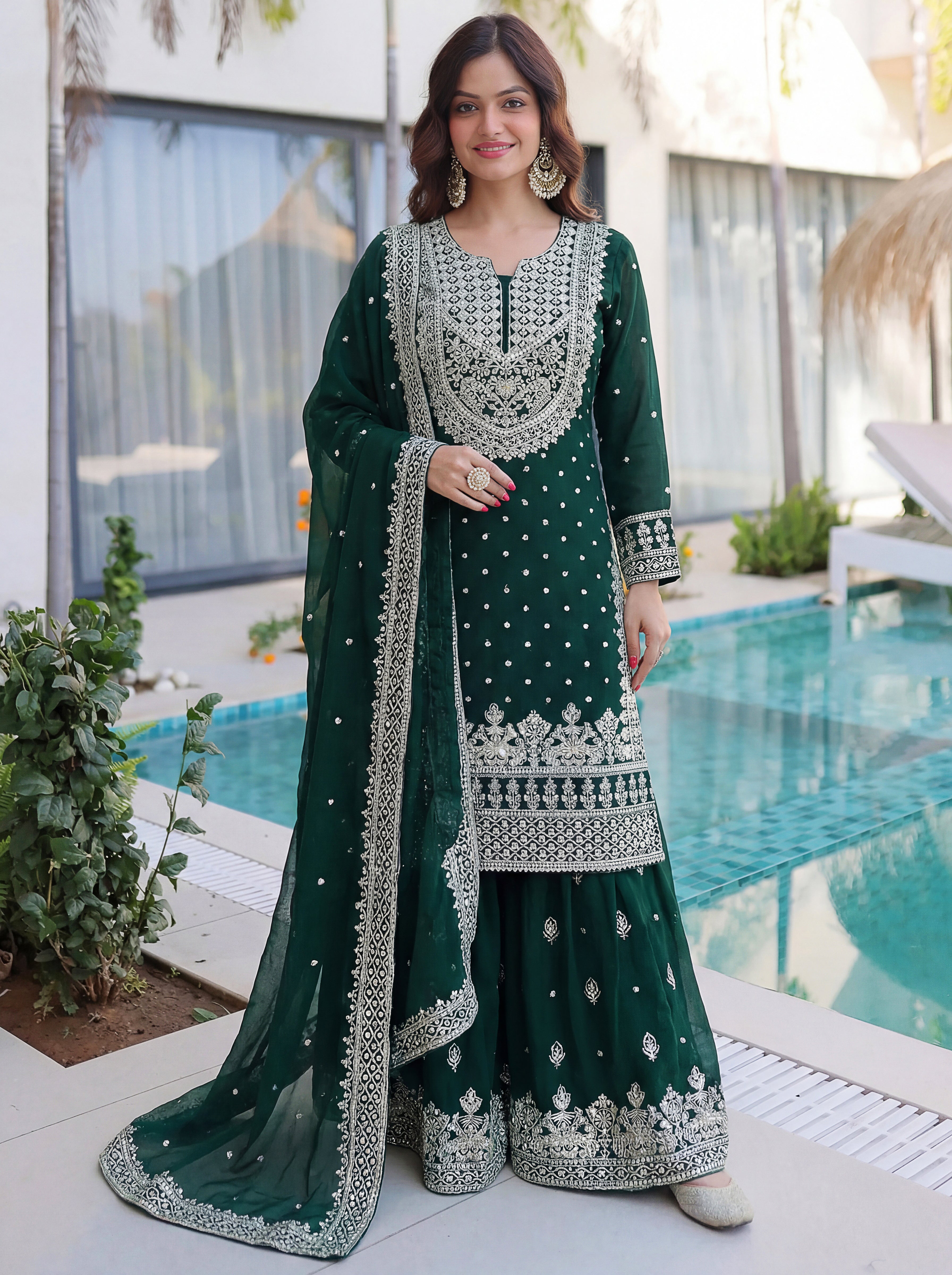 Ethnic Glow Sharara Suit Set