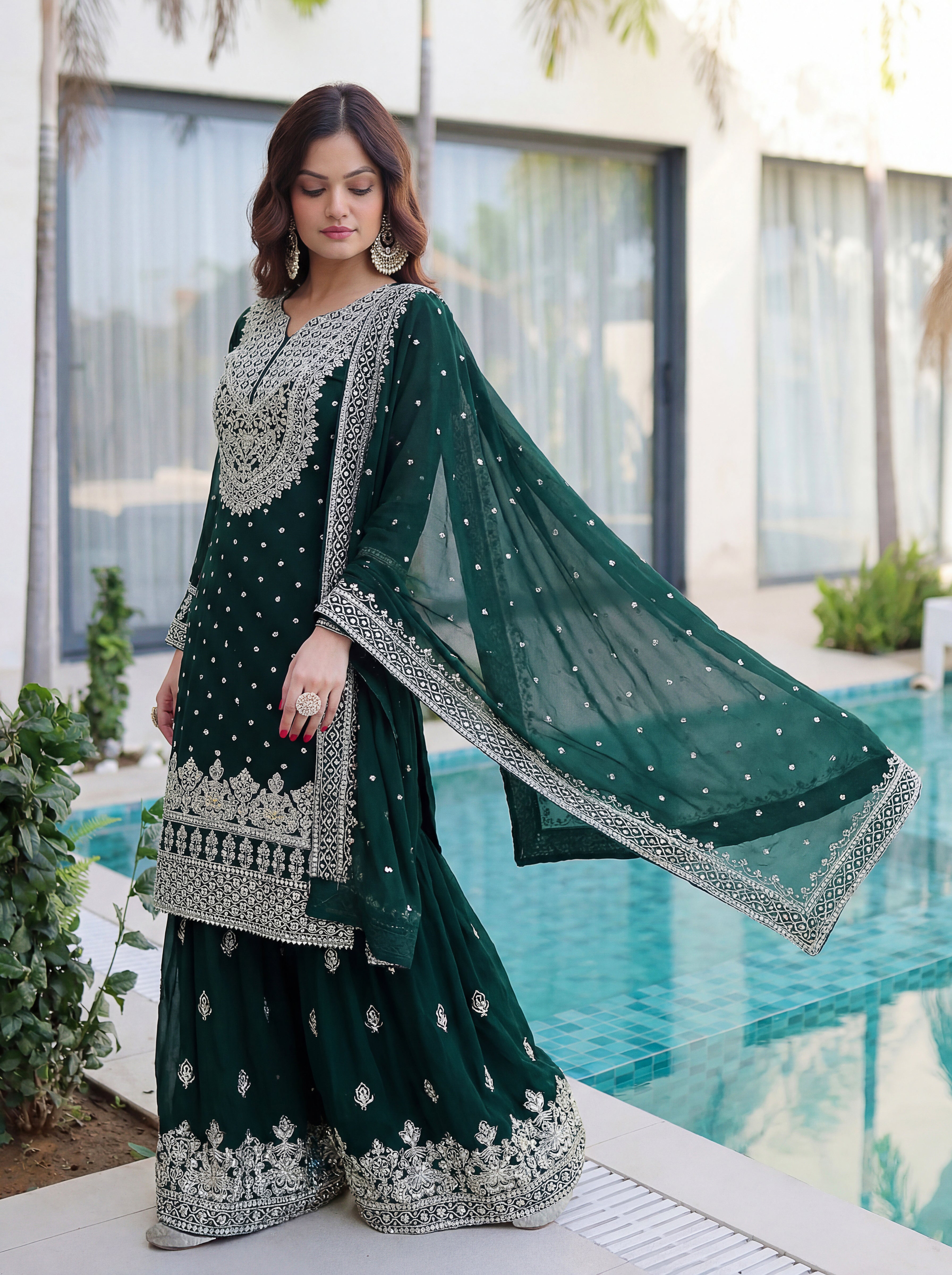 Ethnic Glow Sharara Suit Set