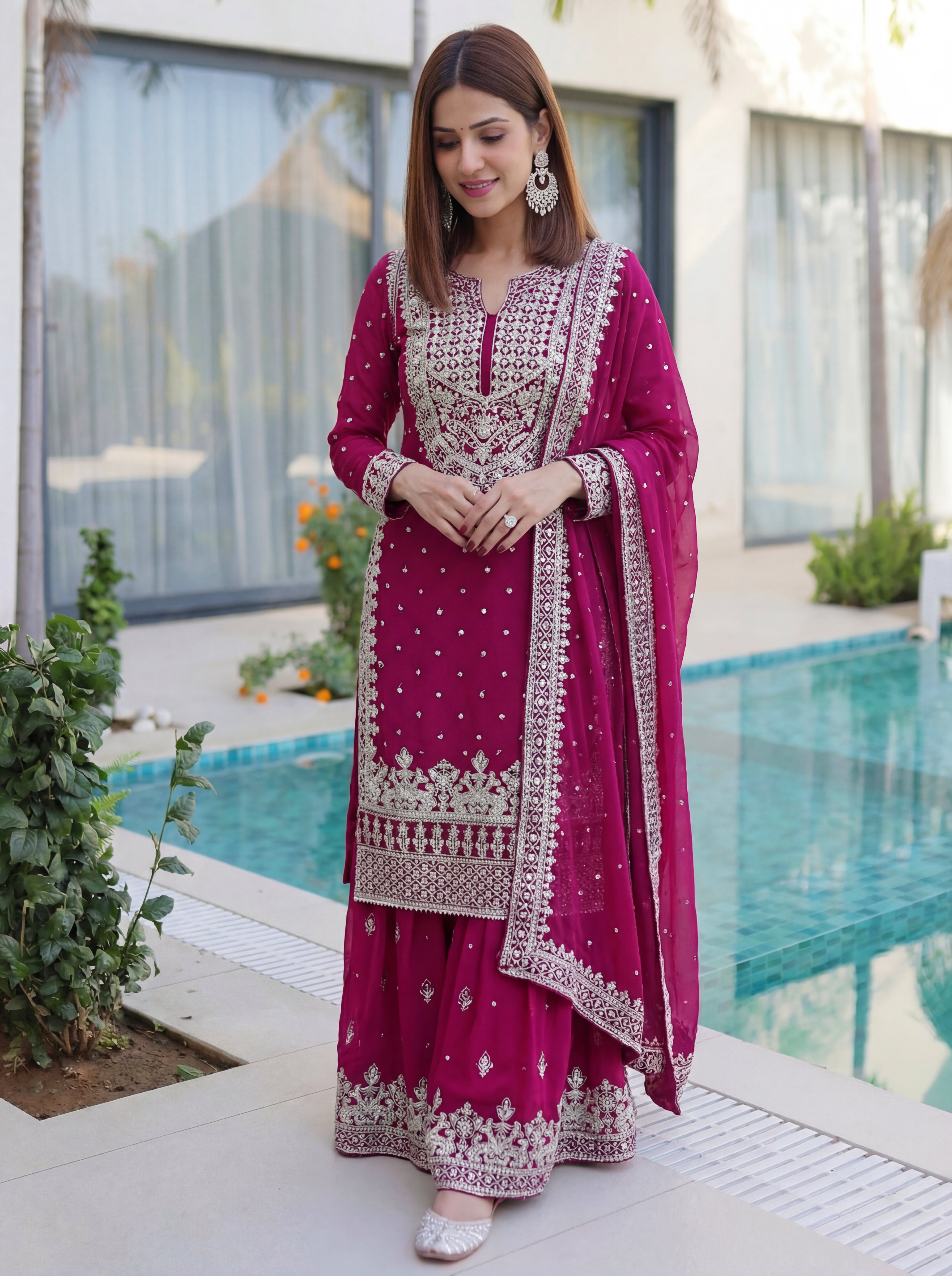 Ethnic Glow Sharara Suit Set