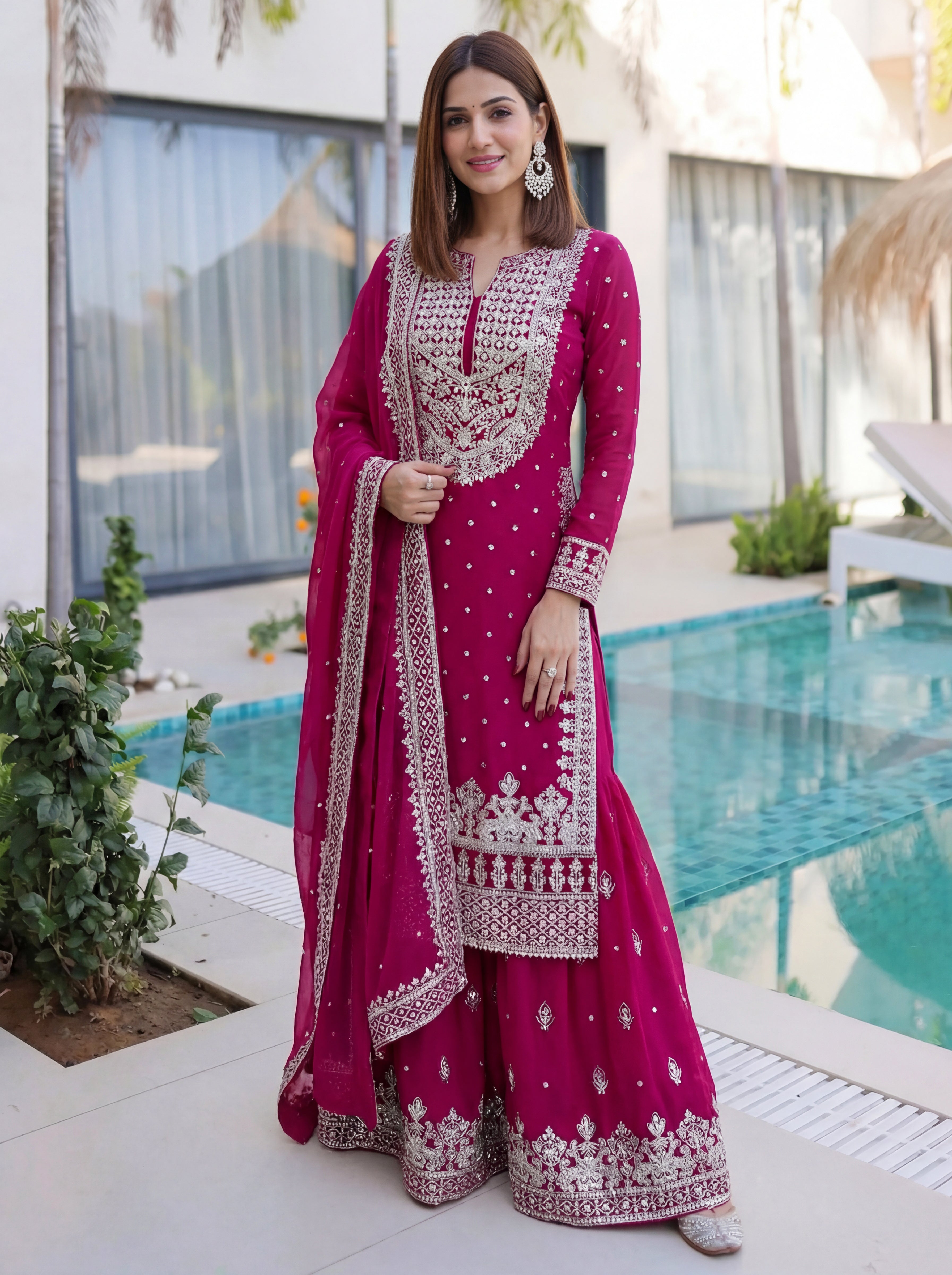 Ethnic Glow Sharara Suit Set