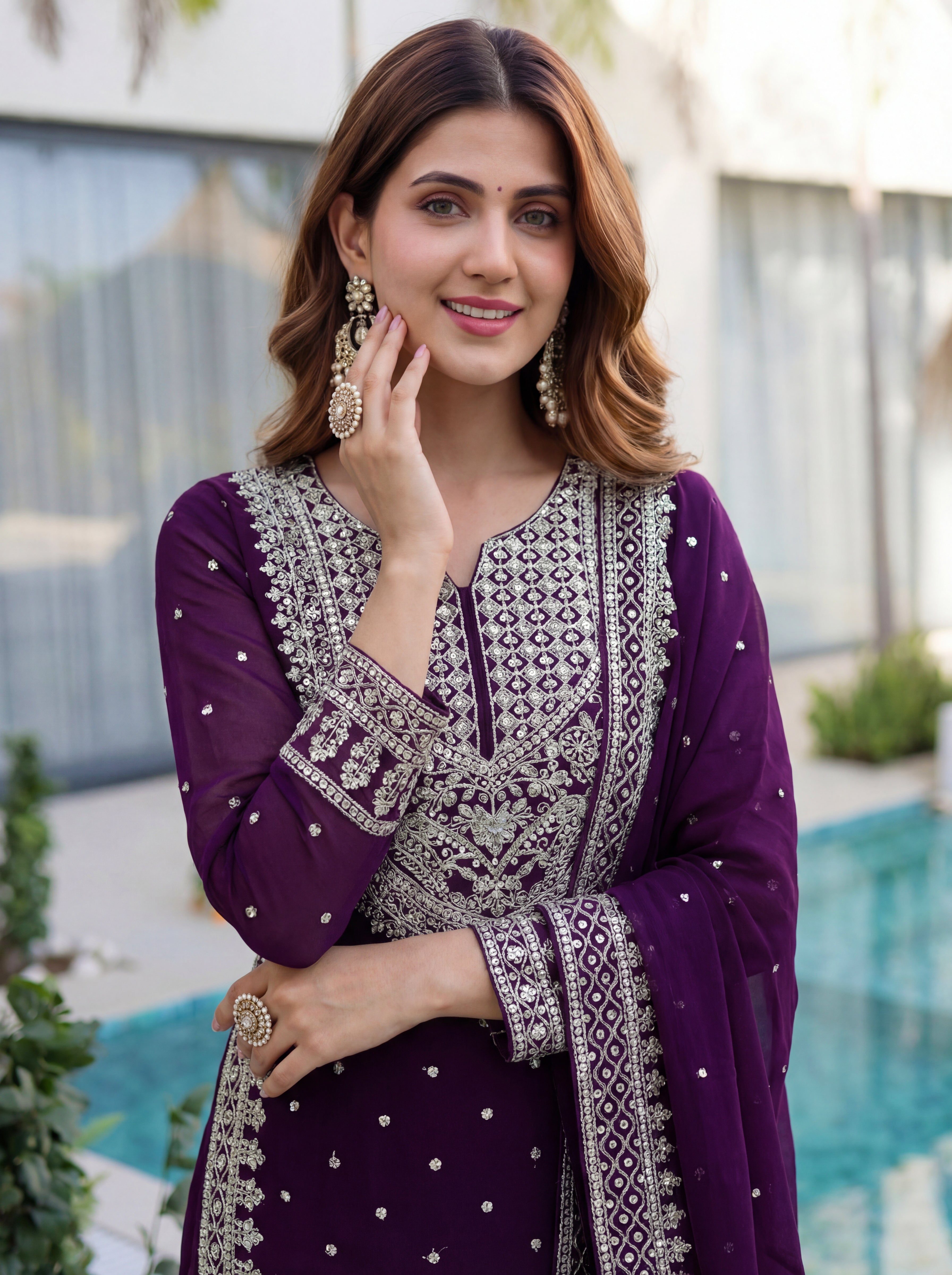 Ethnic Glow Sharara Suit Set
