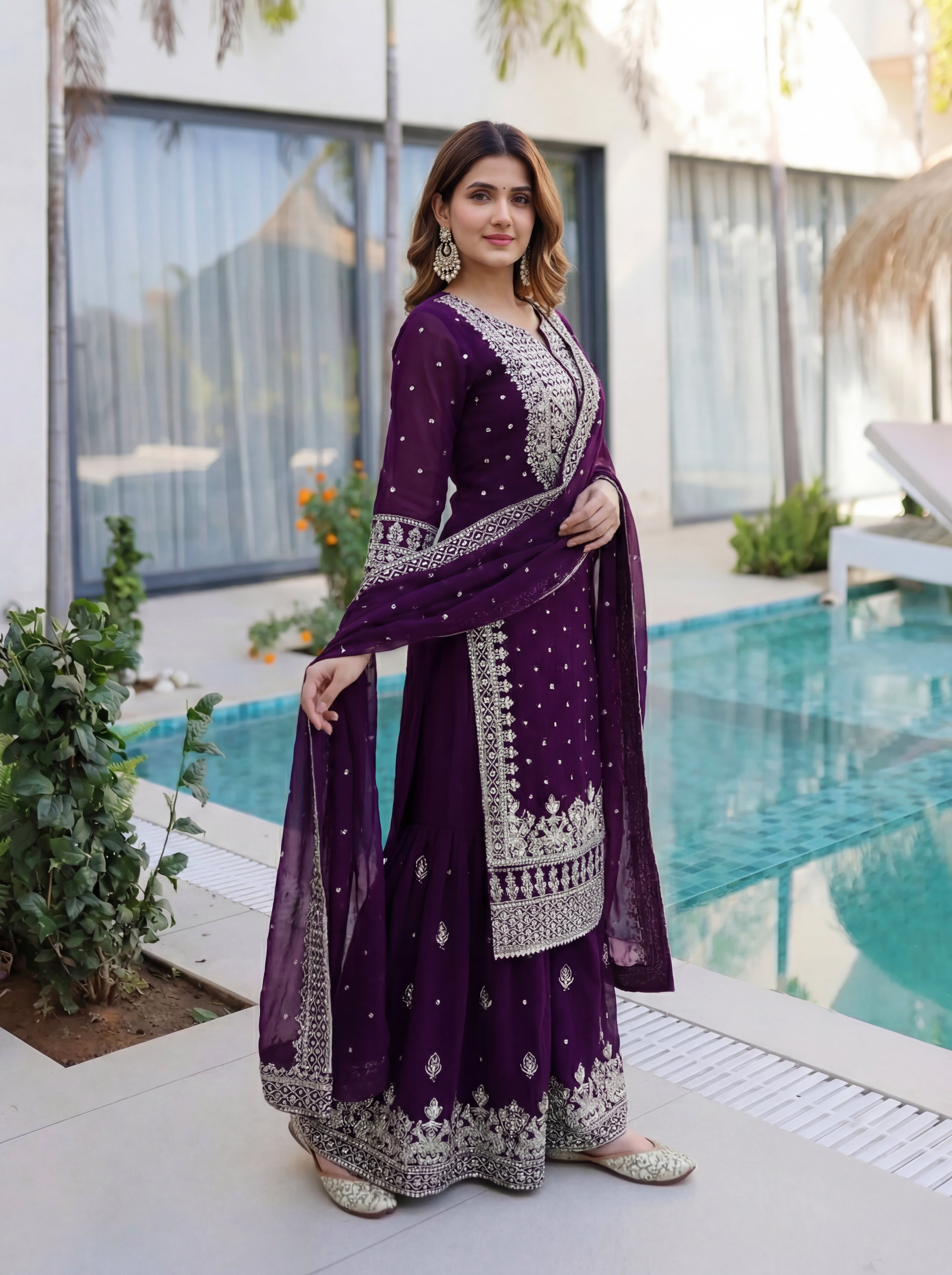 Ethnic Glow Sharara Suit Set