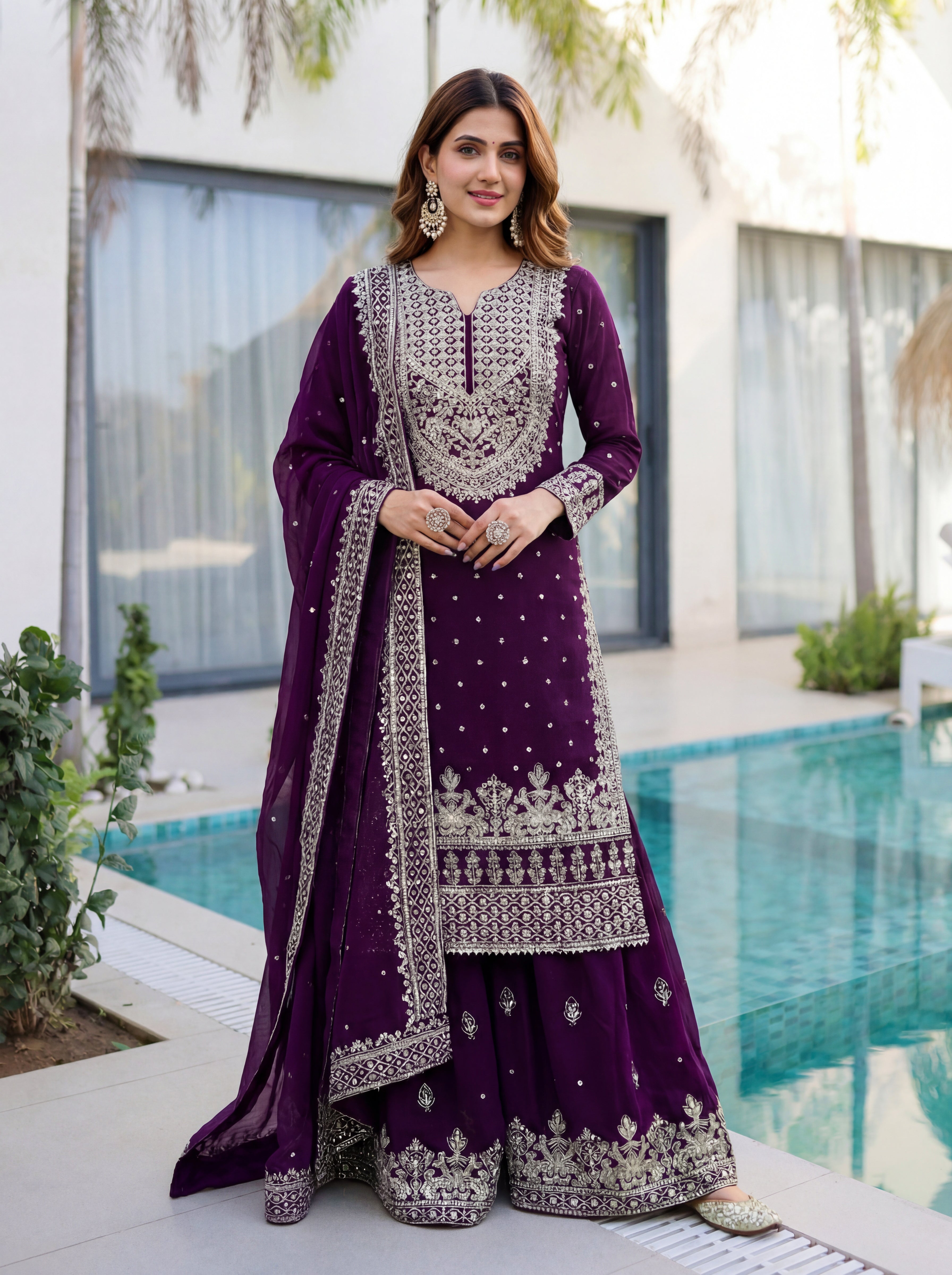 Ethnic Glow Sharara Suit Set