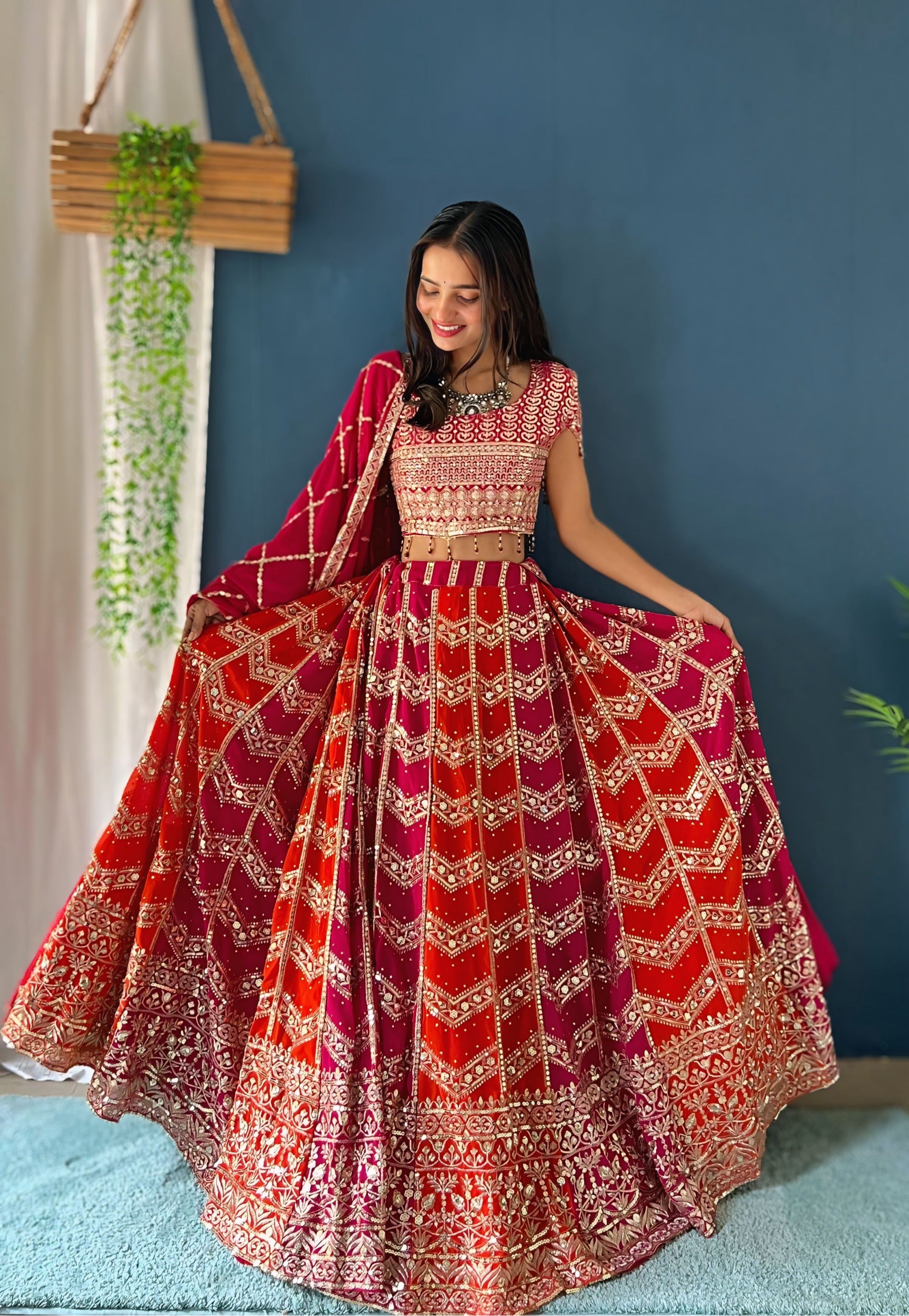 Color Bloom Designer Lehenga Set