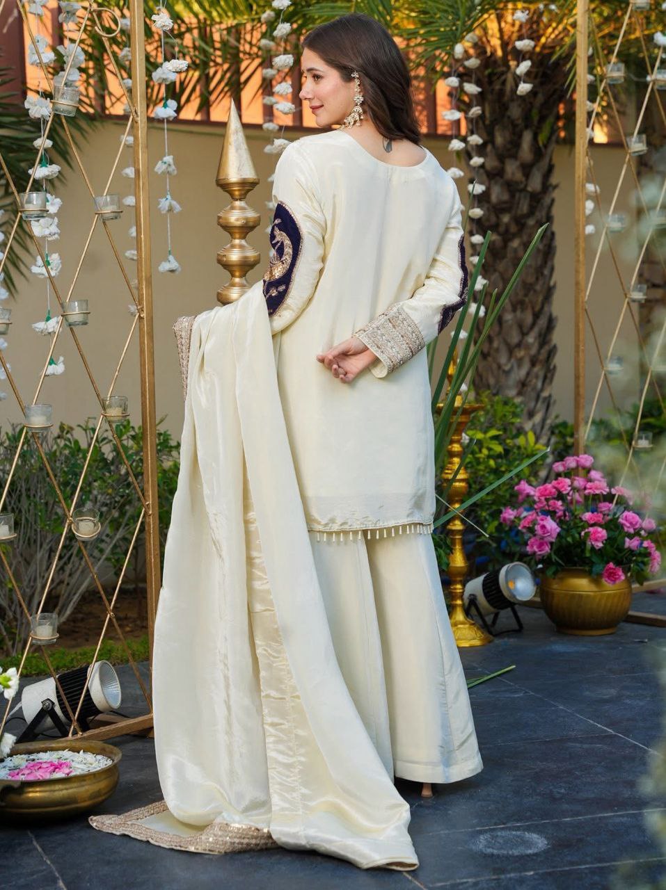 Off-White Dhurandhar Festive Palazzo Set