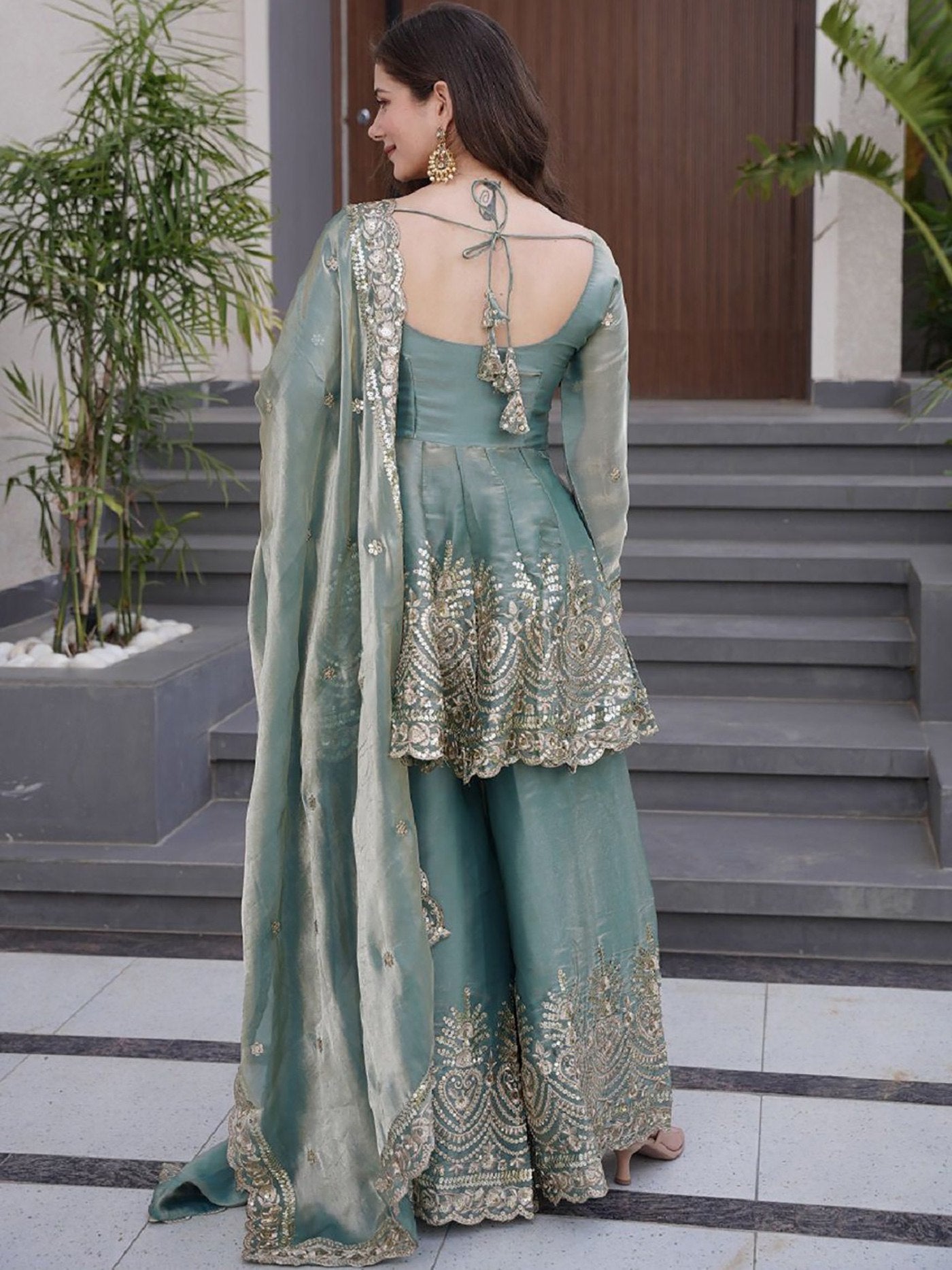 Firozi Koyal Elegant Sharara Set