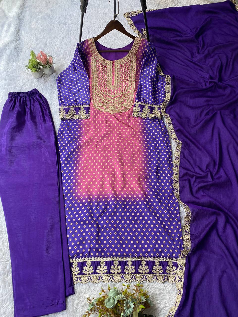 Wedding Shine Chinon Suit Set