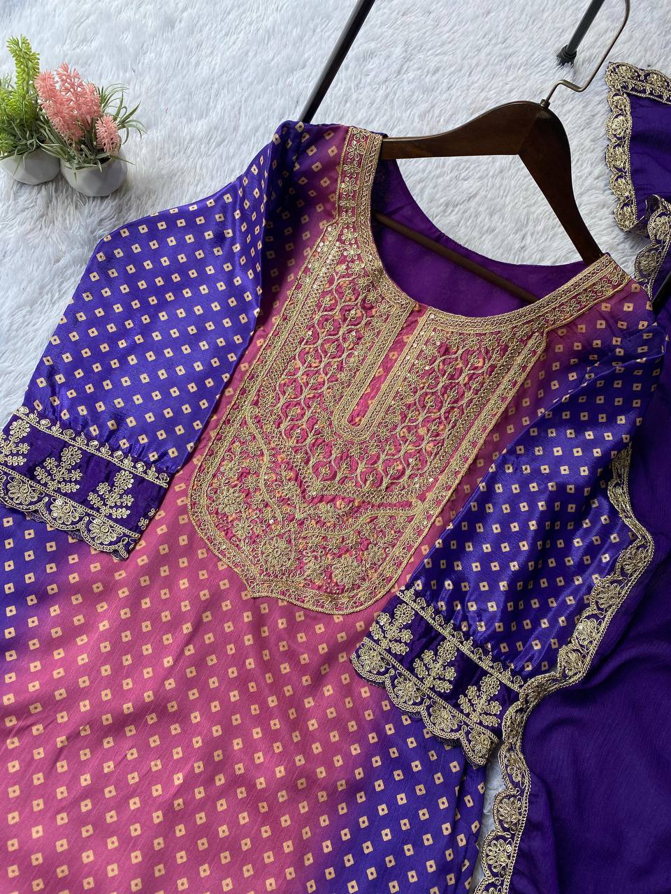 Wedding Shine Chinon Suit Set