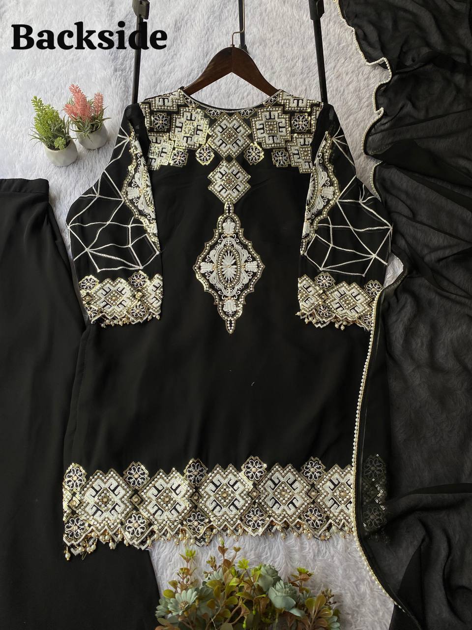 Festive Sparkle Georgette Palazzo Set